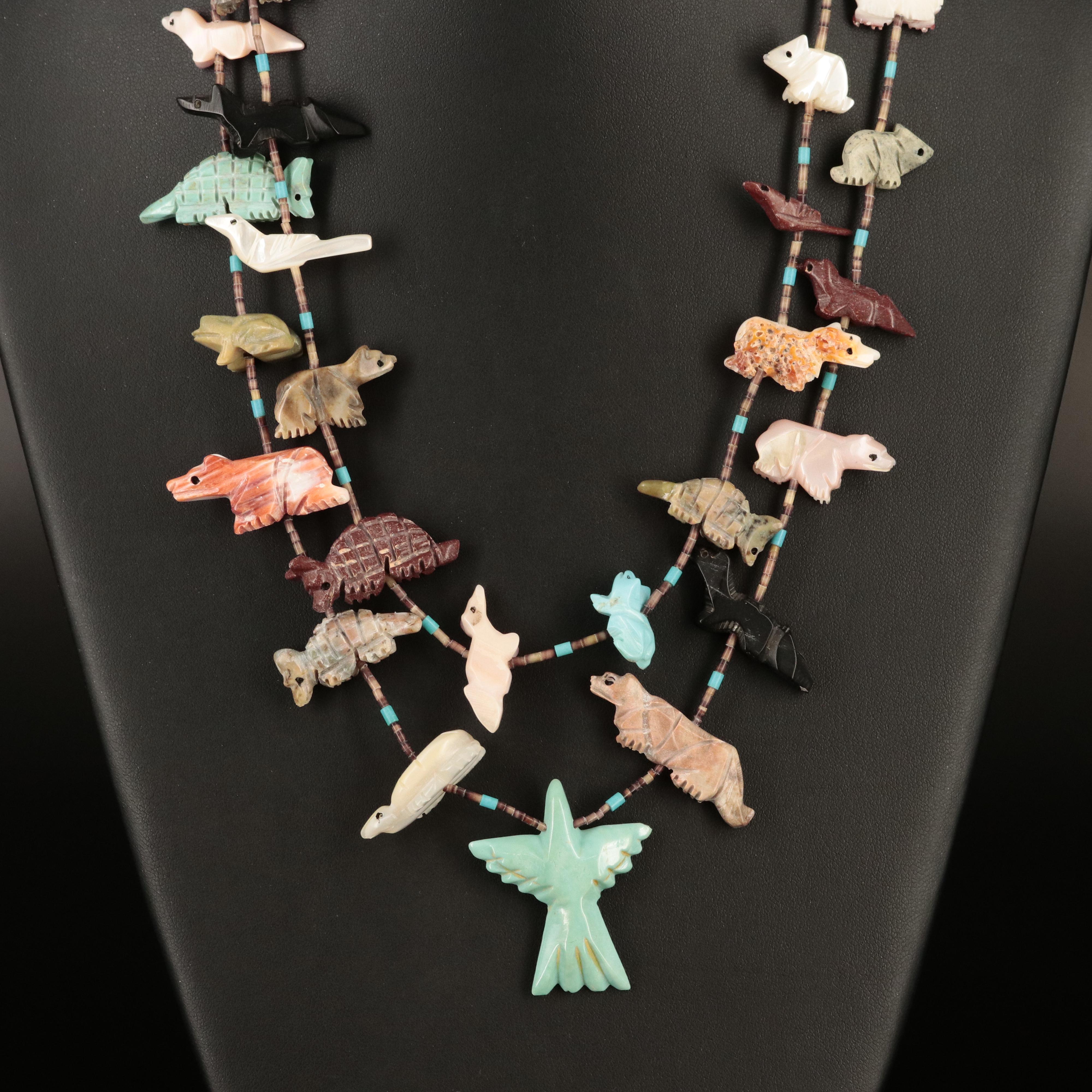 Zuni Double Strand Fetish Necklace