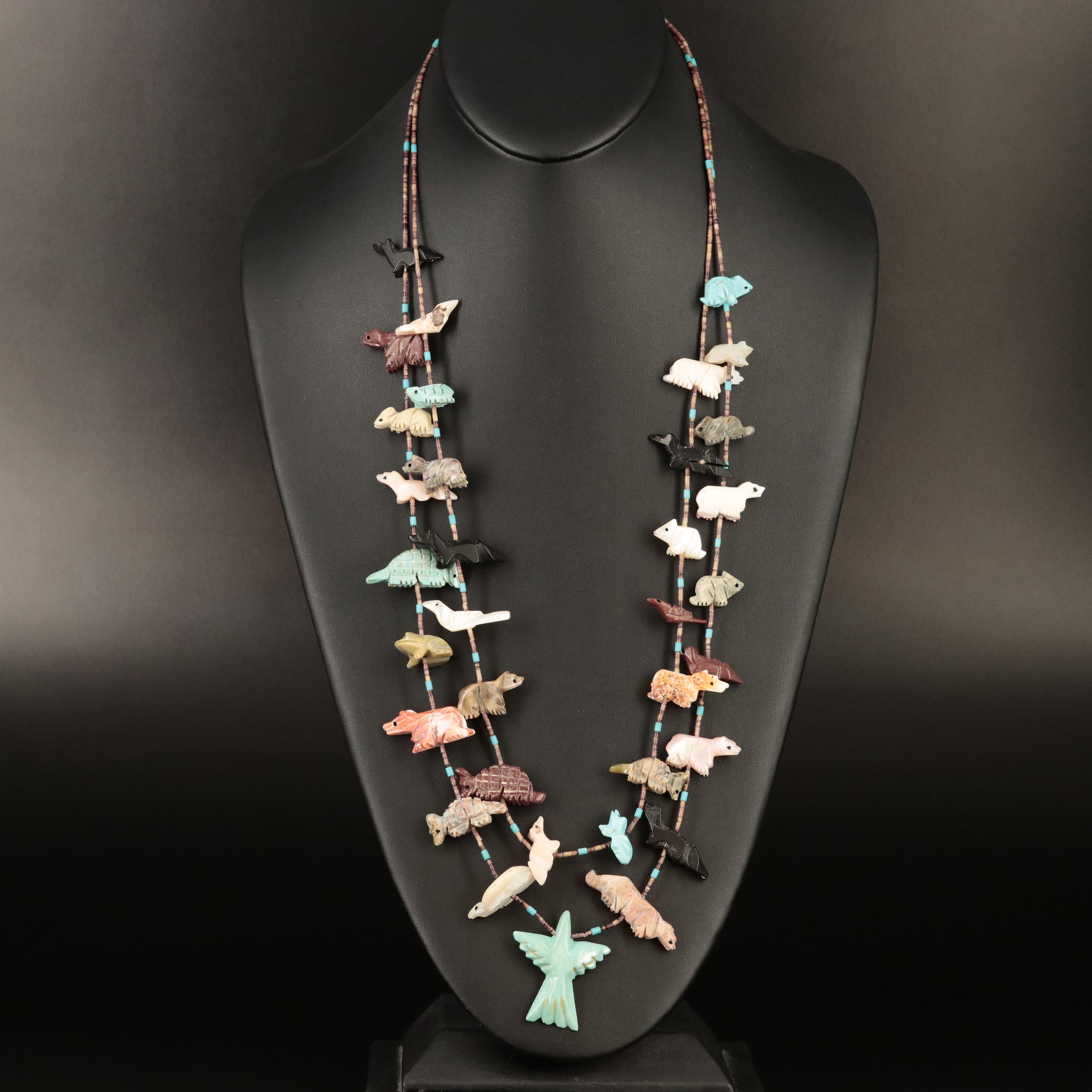 Zuni Double Strand Fetish Necklace