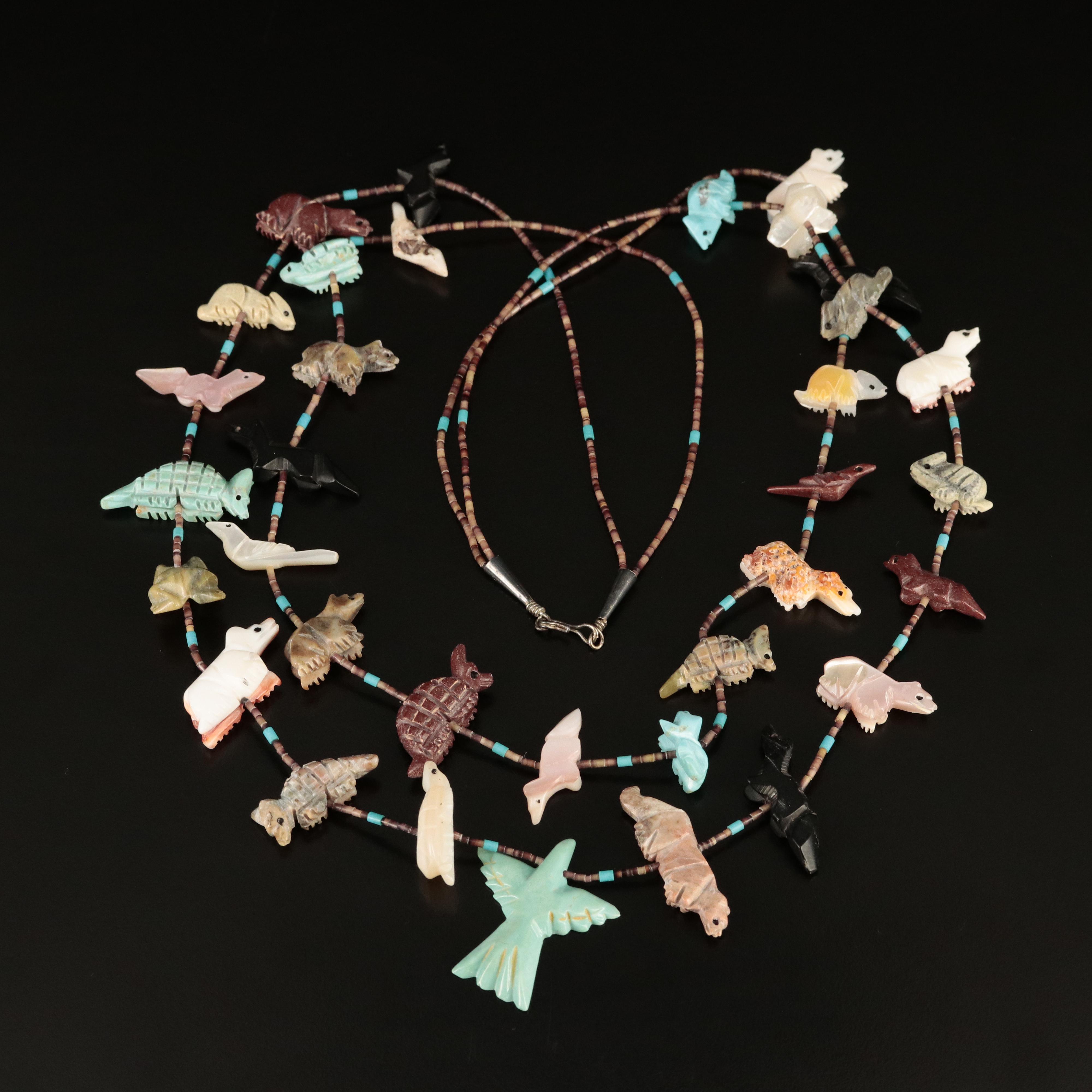 Zuni Double Strand Fetish Necklace