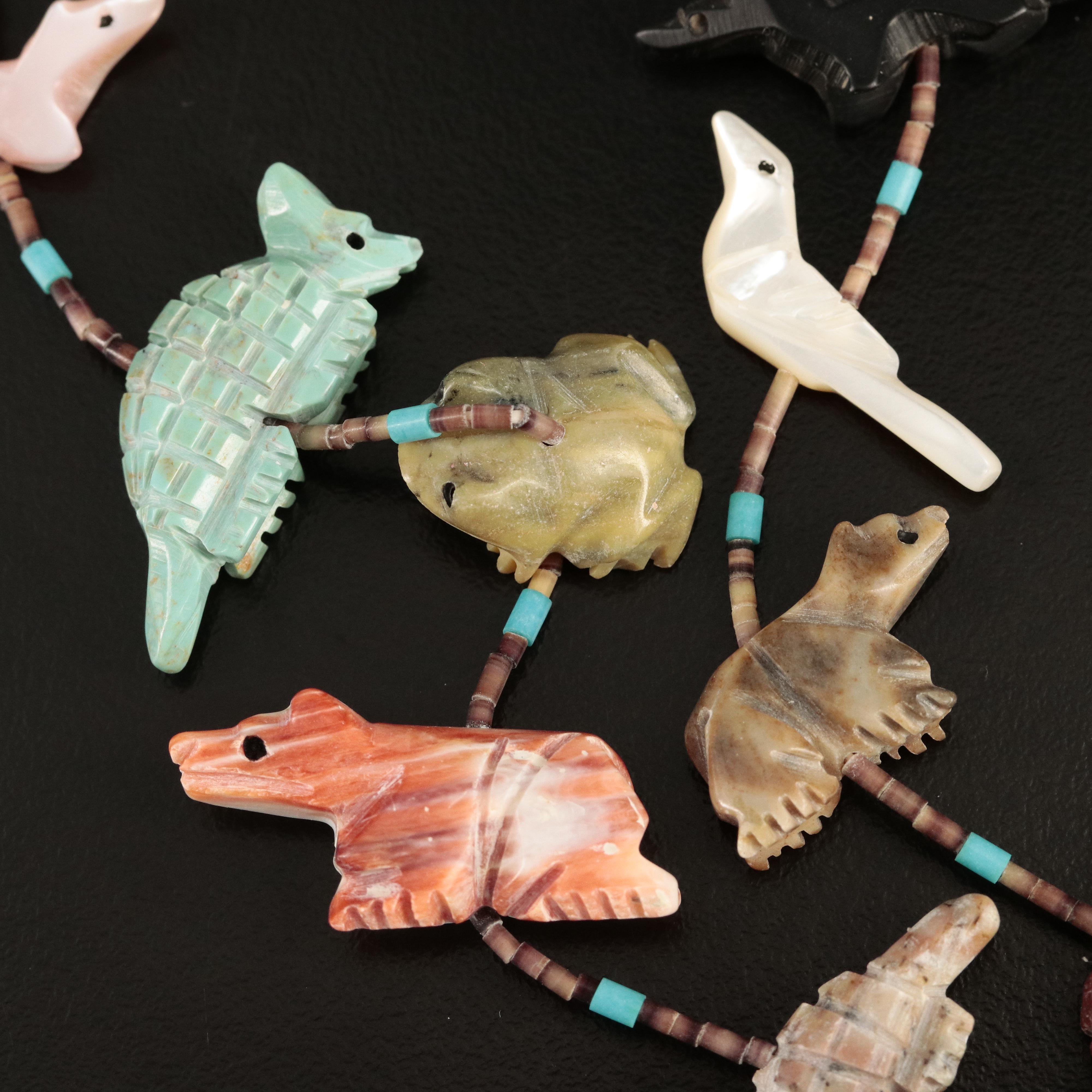 Zuni Double Strand Fetish Necklace