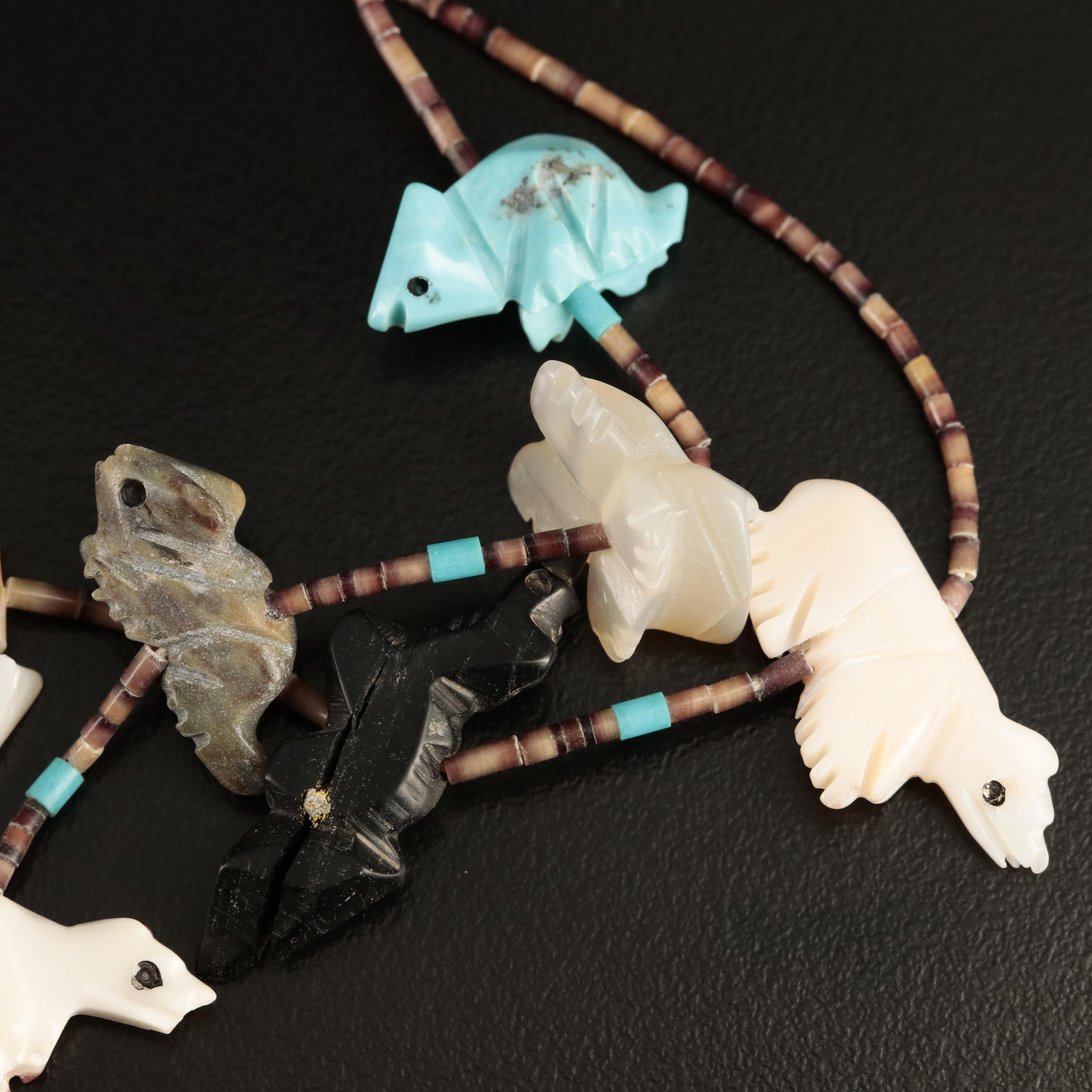 Zuni Double Strand Fetish Necklace