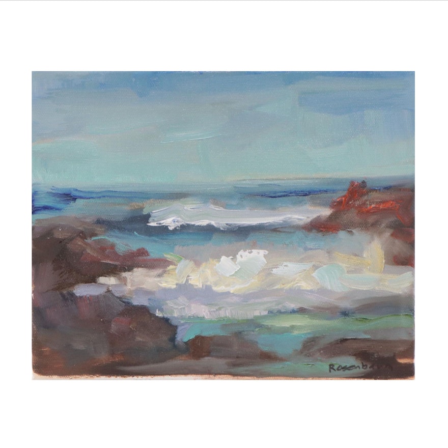 Sally Rosenbaum Seascape Oil Painting, 21st Century