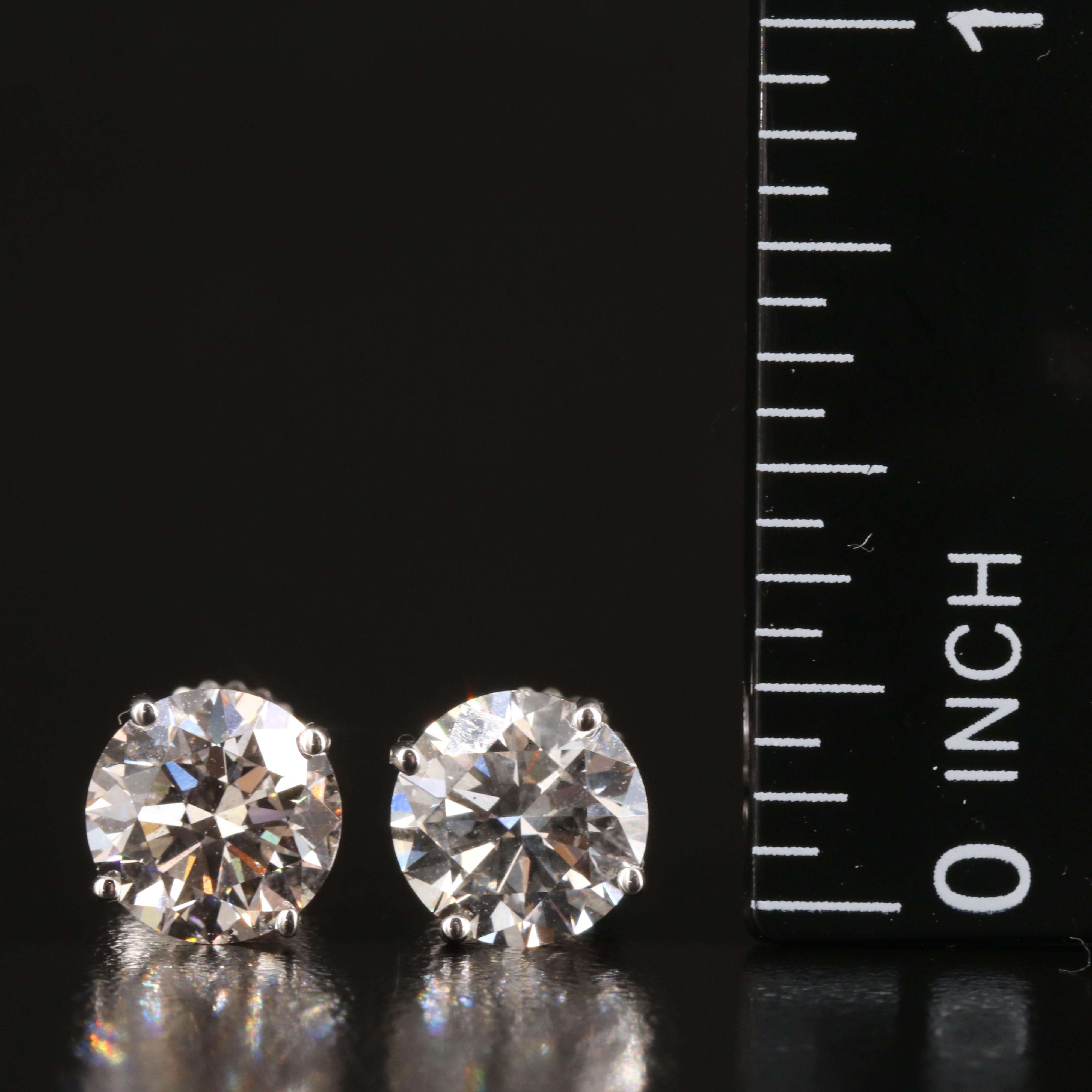 Platinum 2.98 CTW Lab Grown Diamond Stud Earrings