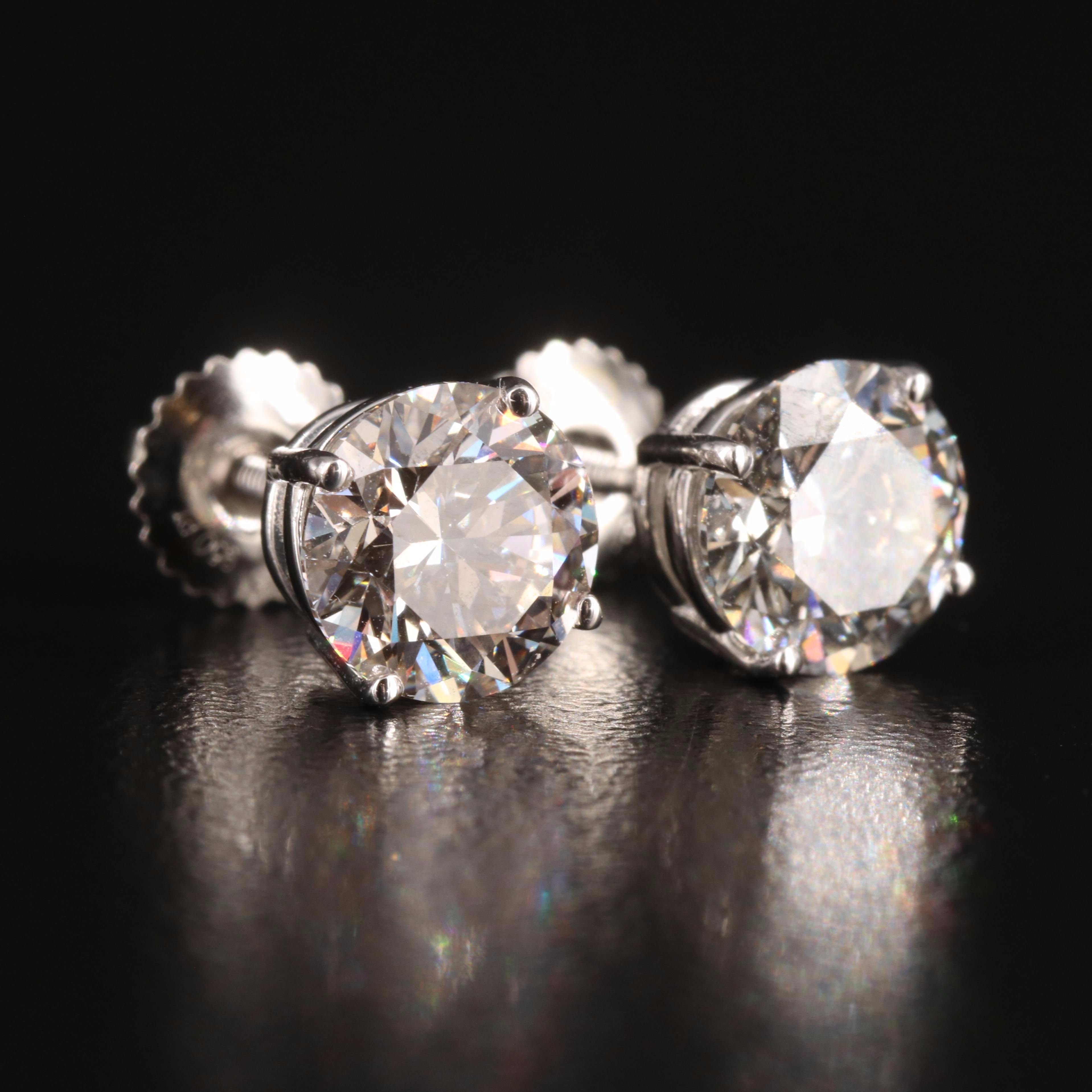 Platinum 2.98 CTW Lab Grown Diamond Stud Earrings