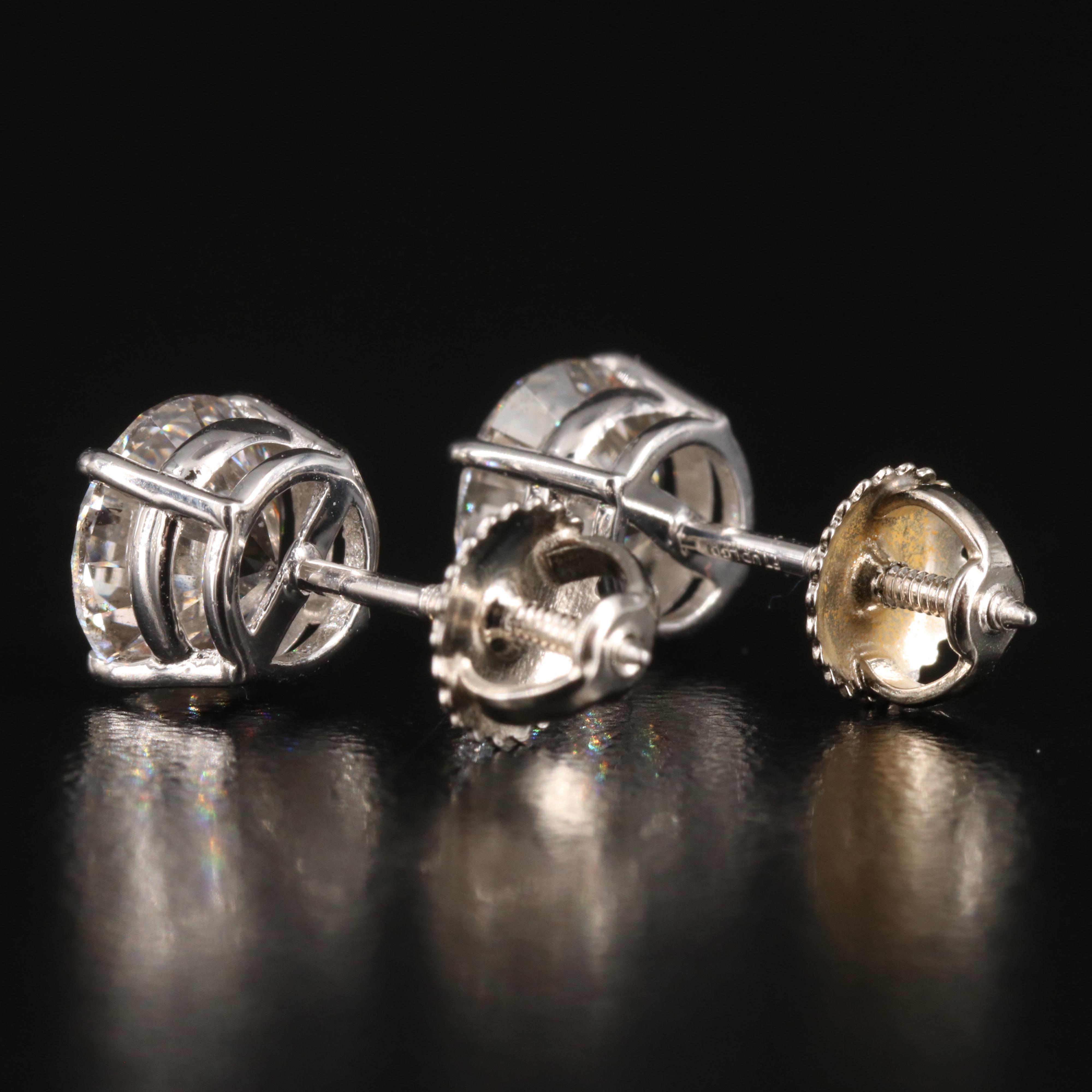 Platinum 2.98 CTW Lab Grown Diamond Stud Earrings