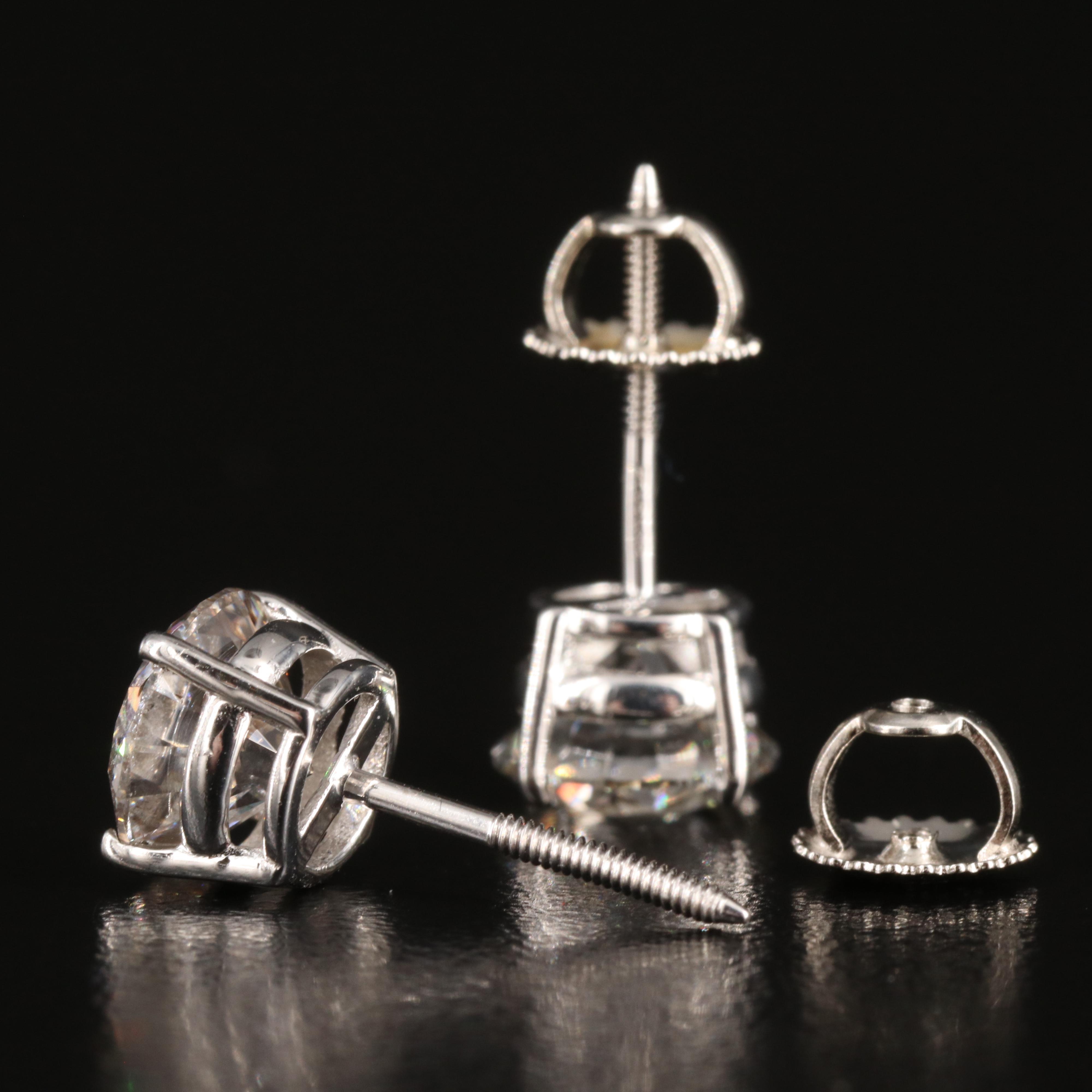 Platinum 2.98 CTW Lab Grown Diamond Stud Earrings