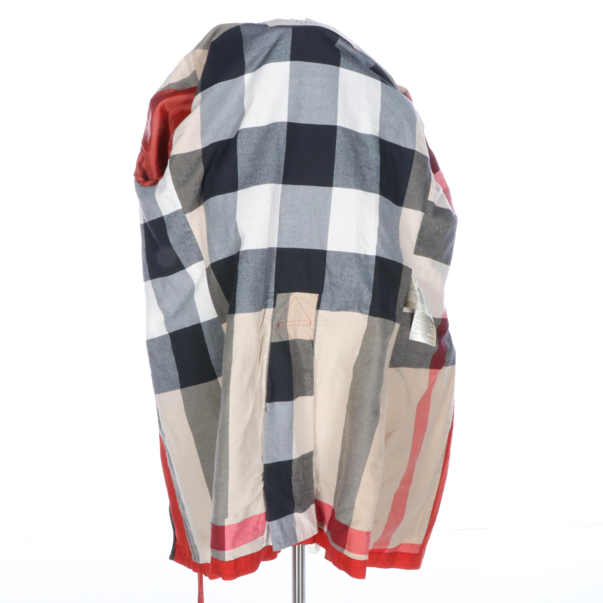 Burberry Brit Single-Breasted Trench Coat in Twill Blend with Leather Trim