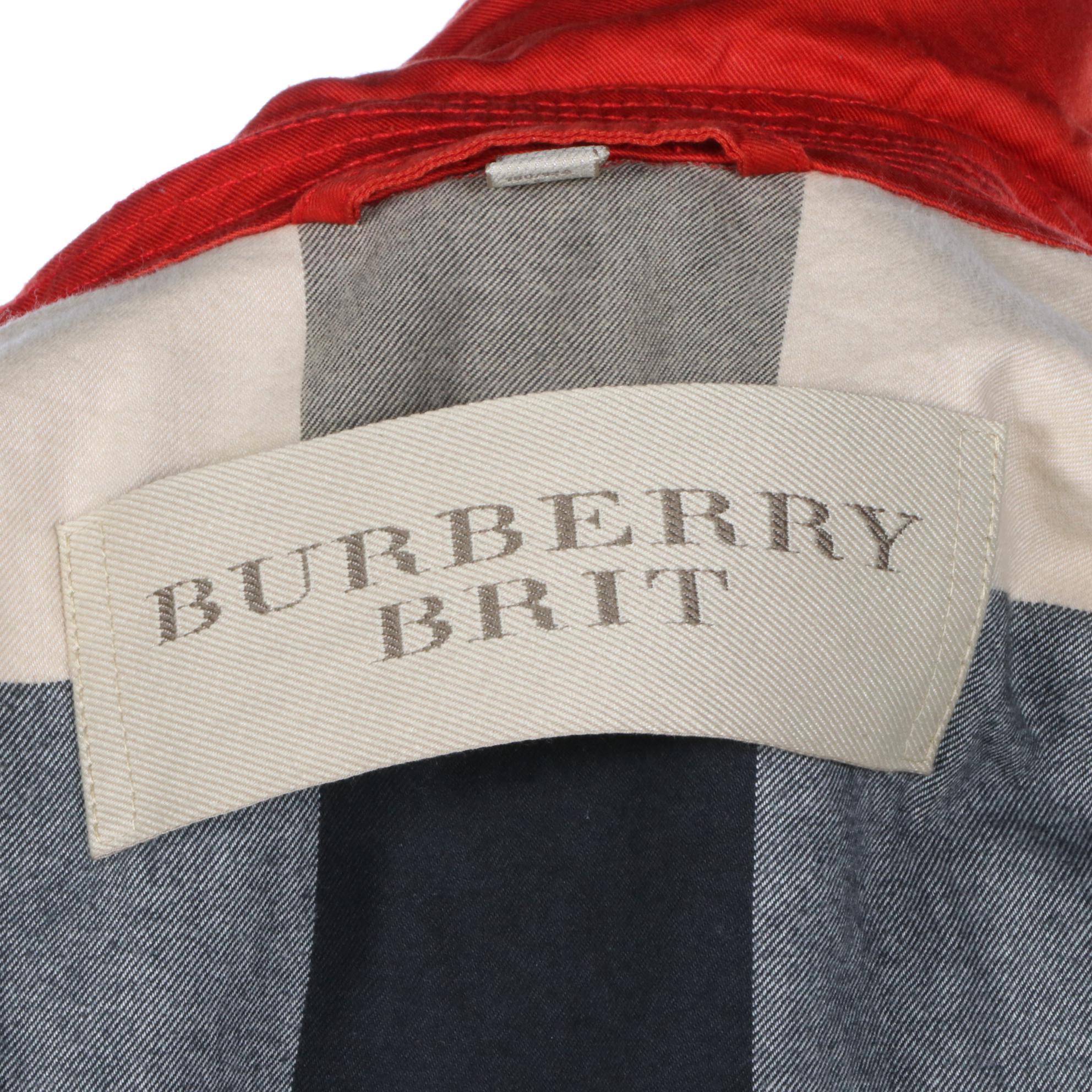 Burberry Brit Single-Breasted Trench Coat in Twill Blend with Leather Trim