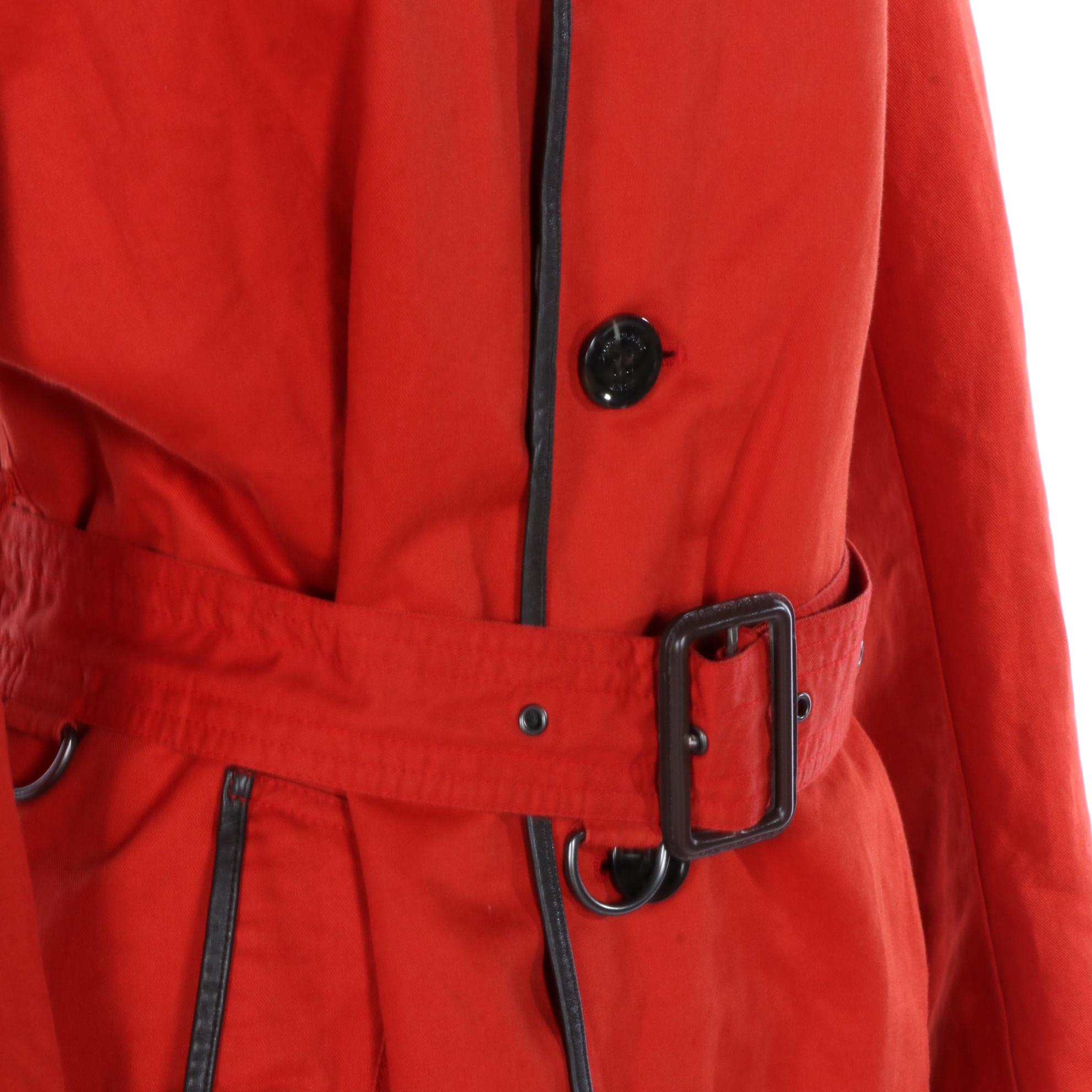 Burberry Brit Single-Breasted Trench Coat in Twill Blend with Leather Trim