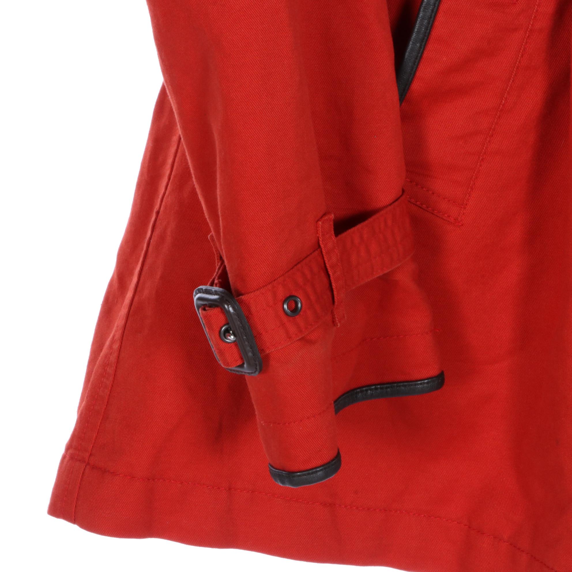 Burberry Brit Single-Breasted Trench Coat in Twill Blend with Leather Trim