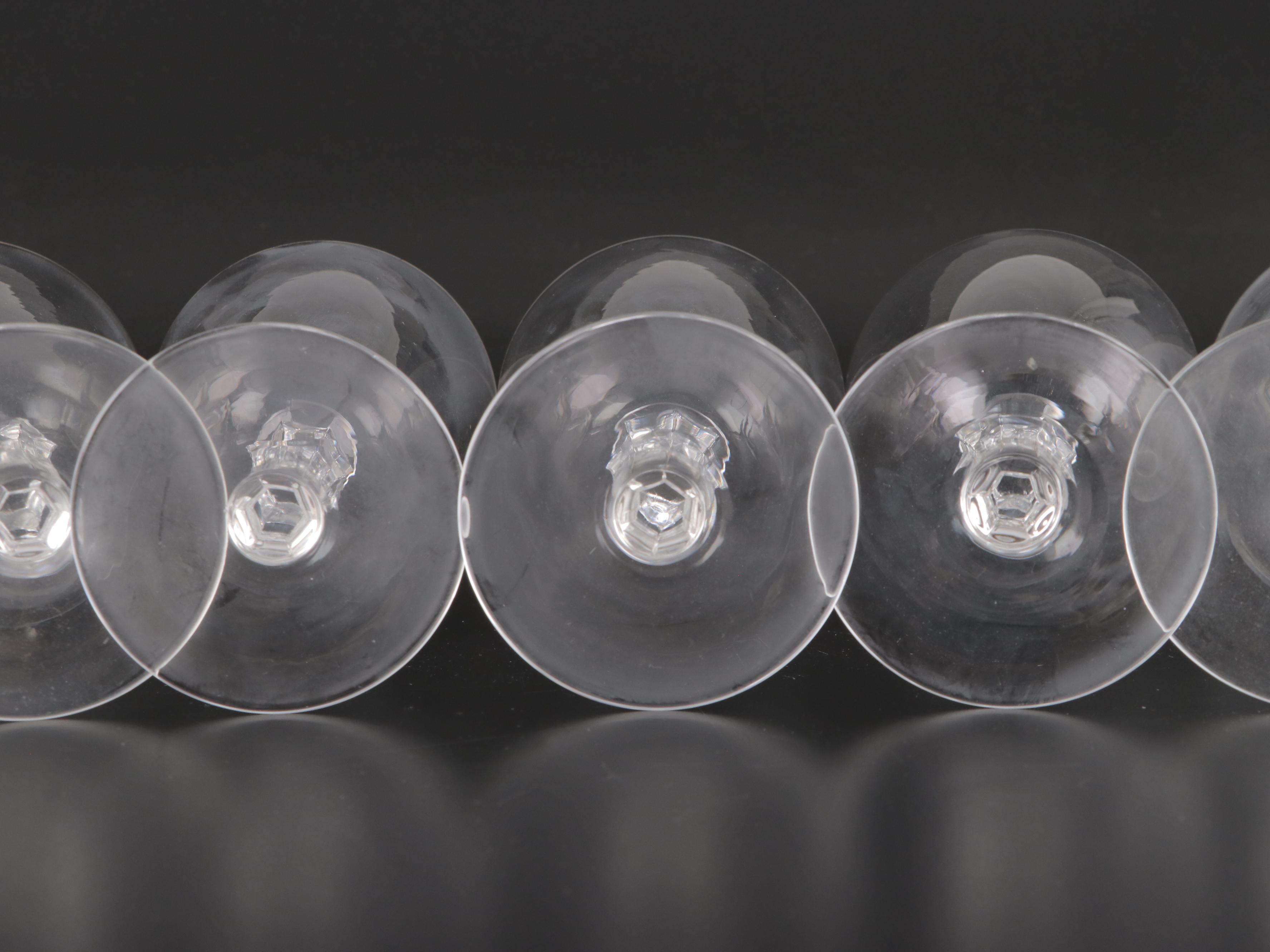 Platinum Rim Glass Stemware, Mid-20th Century