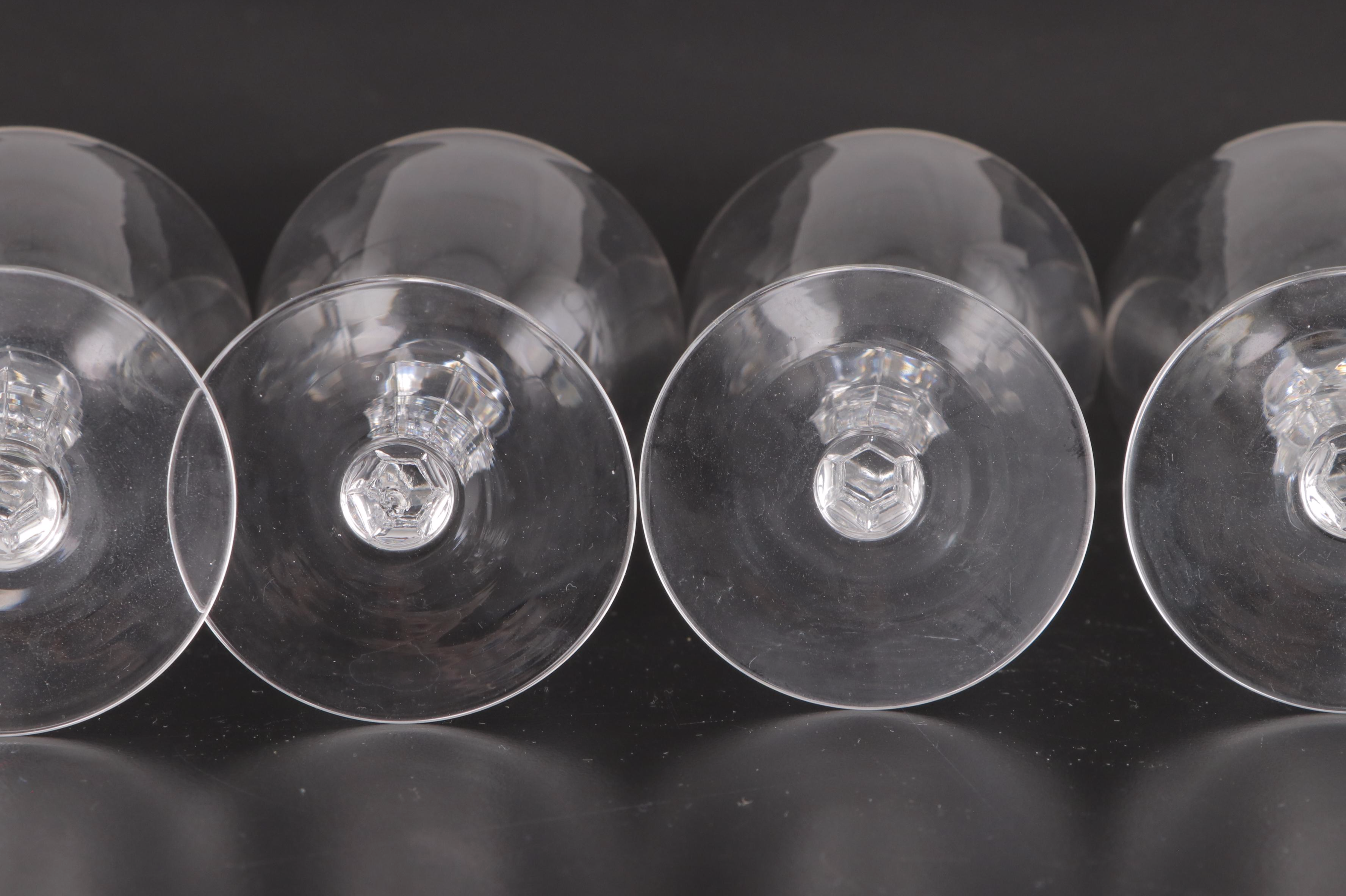 Platinum Rim Glass Stemware, Mid-20th Century