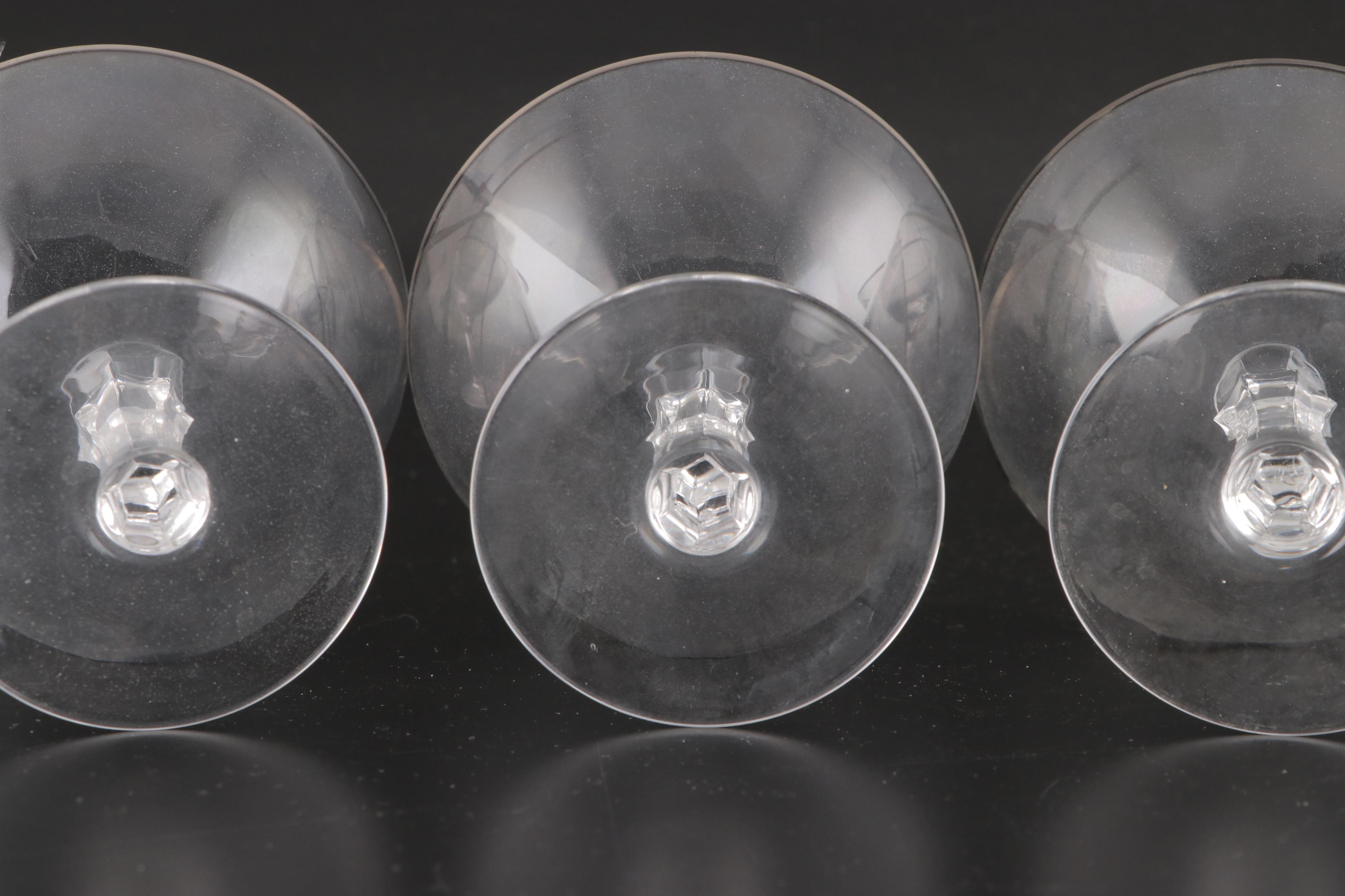 Platinum Rim Glass Stemware, Mid-20th Century