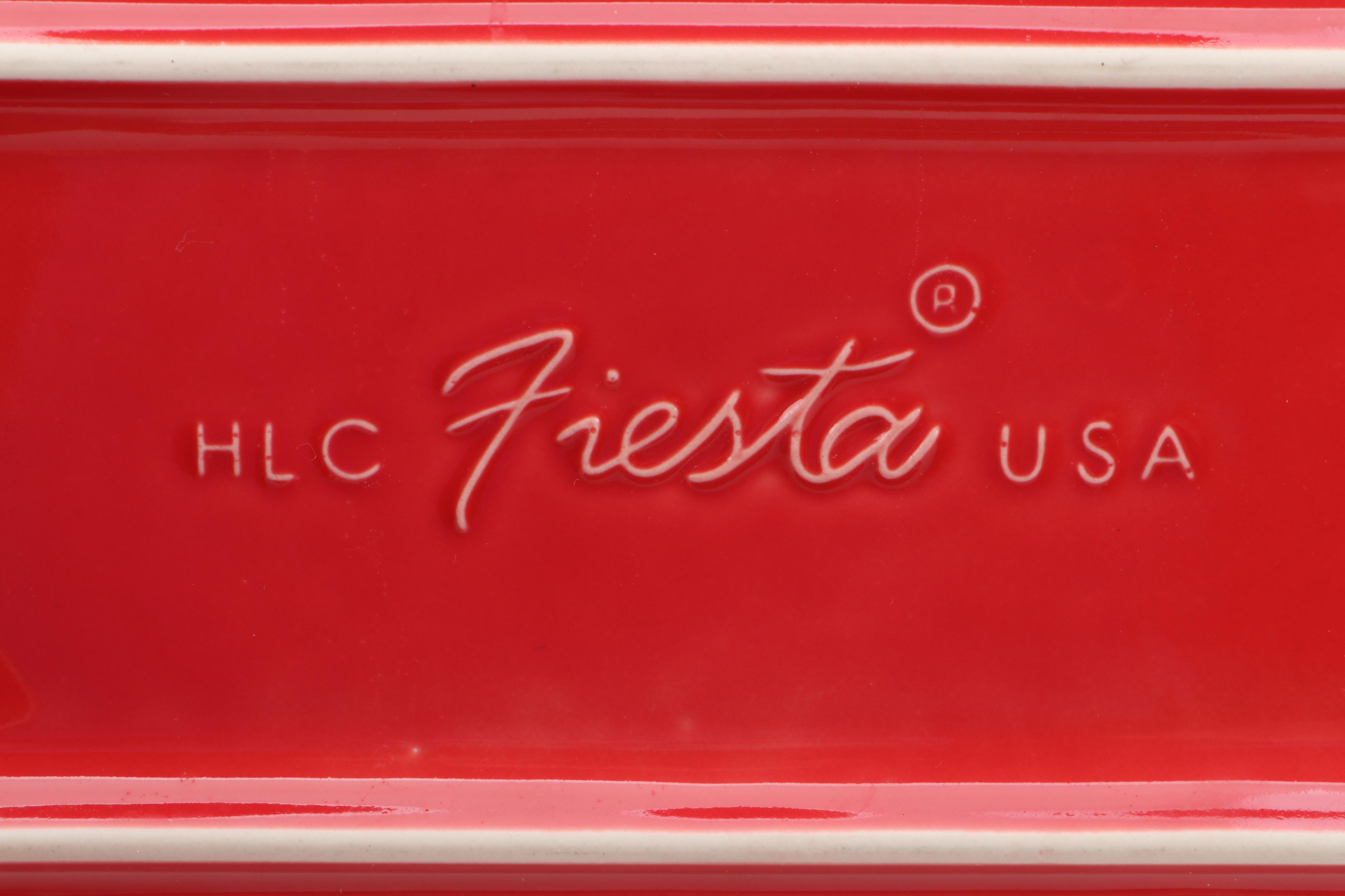 Homer Laughlin "Fiesta" Pitcher and Serving Pieces