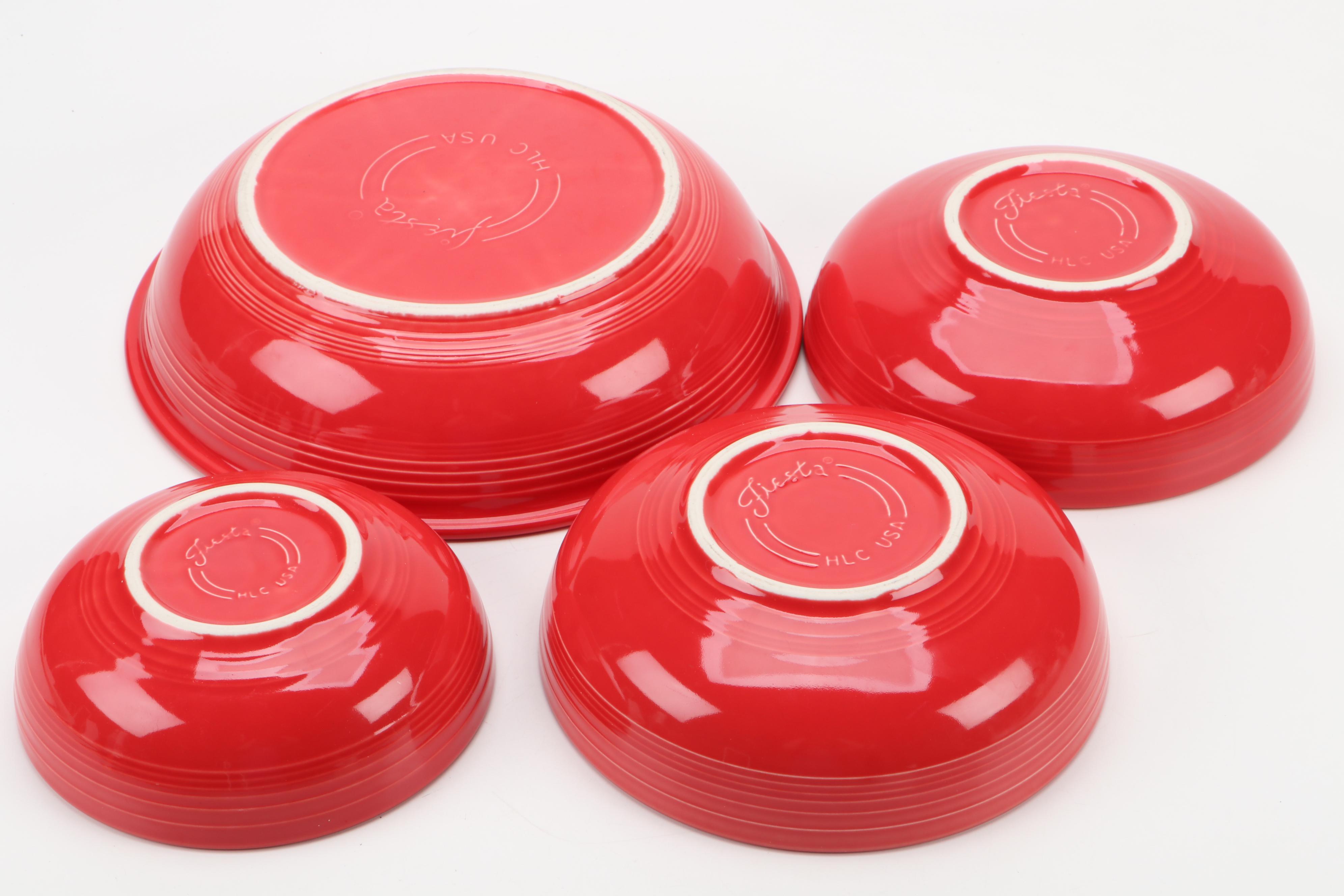 Homer Laughlin "Fiesta" Pitcher and Serving Pieces