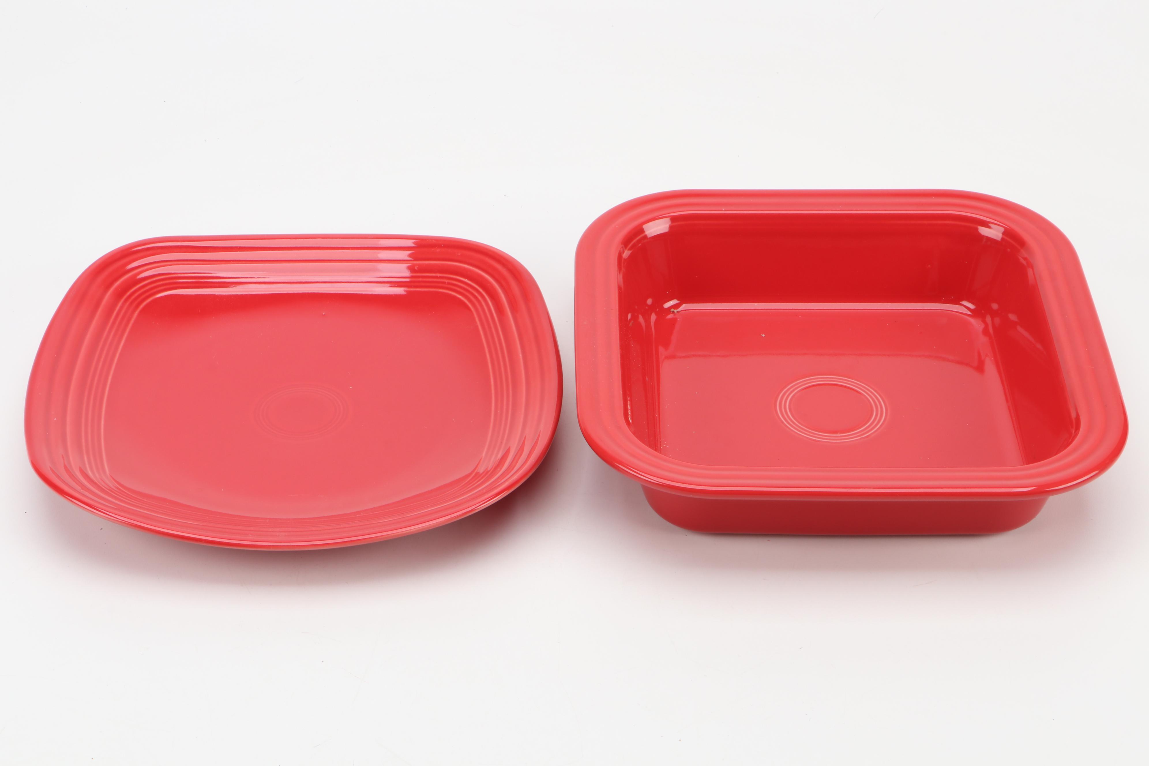 Homer Laughlin "Fiesta" Pitcher and Serving Pieces