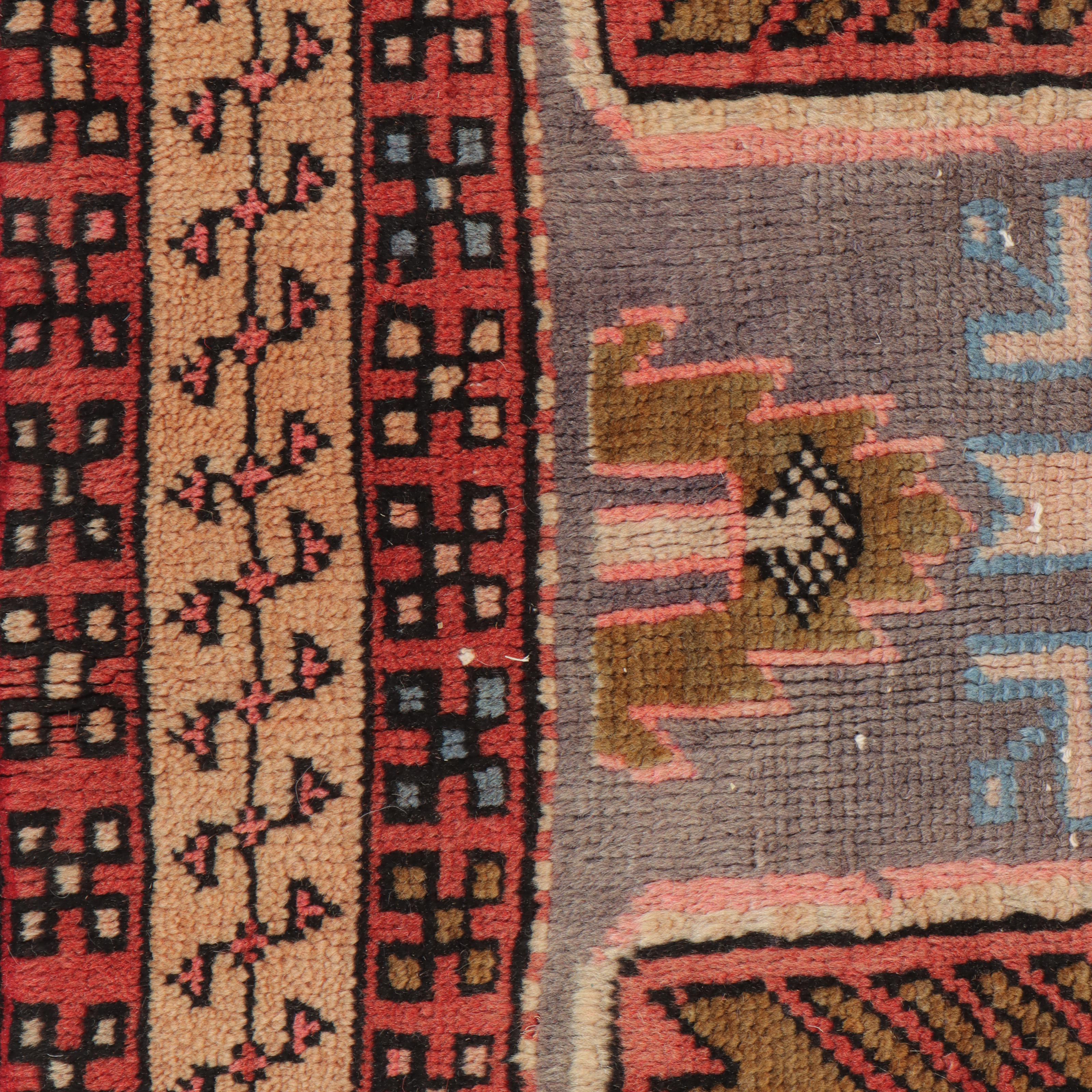 3'7 x 9'4 Hand-Knotted Caucasian Lenkoran Long Rug