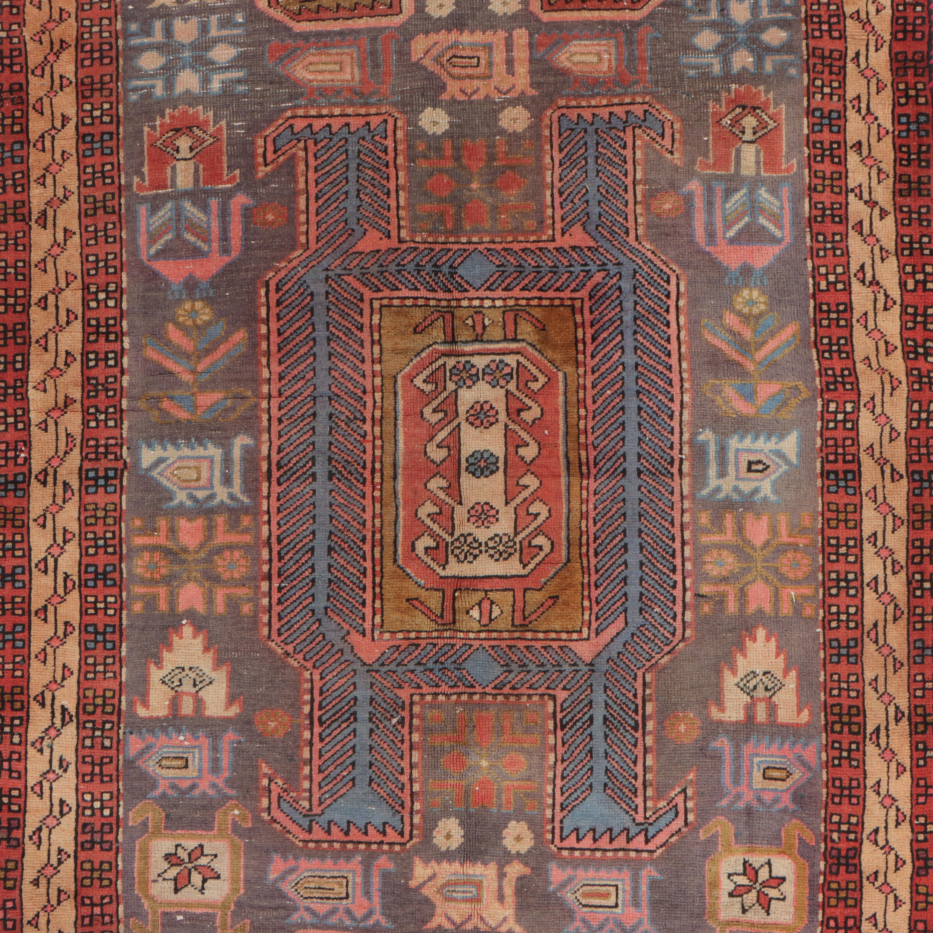 3'7 x 9'4 Hand-Knotted Caucasian Lenkoran Long Rug