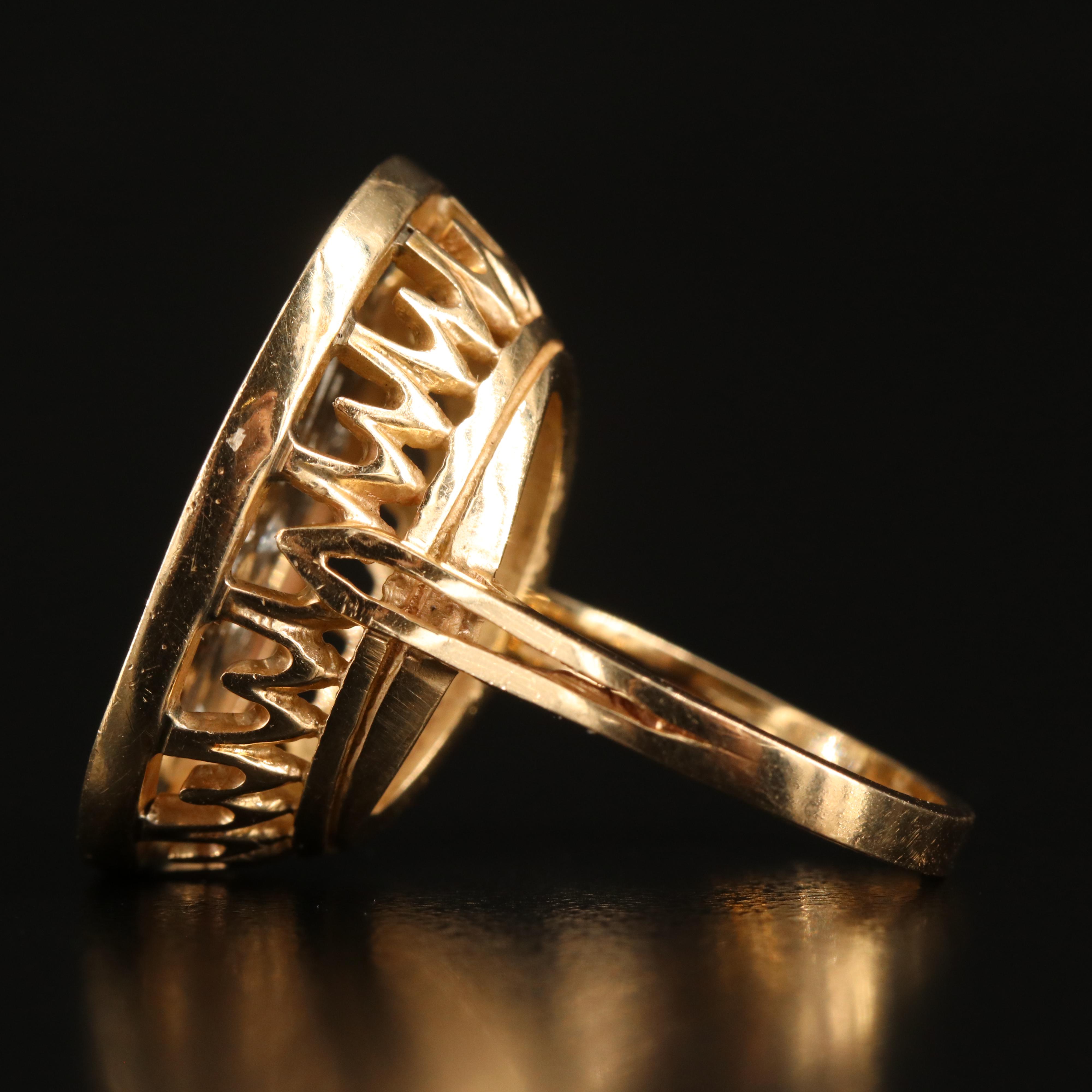 Vintage 14K 0.71 CTW Diamond "K" Monogram Ring