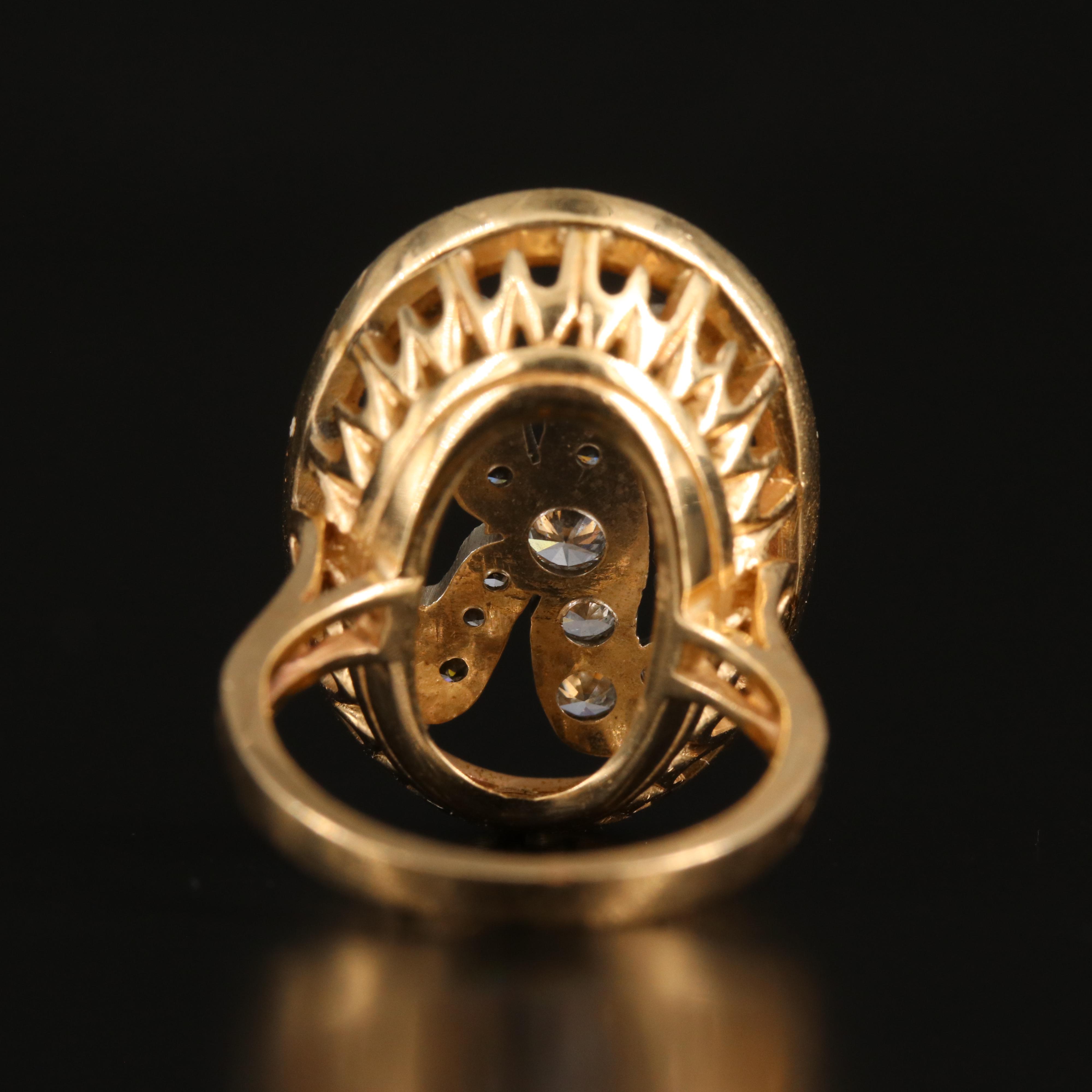 Vintage 14K 0.71 CTW Diamond "K" Monogram Ring