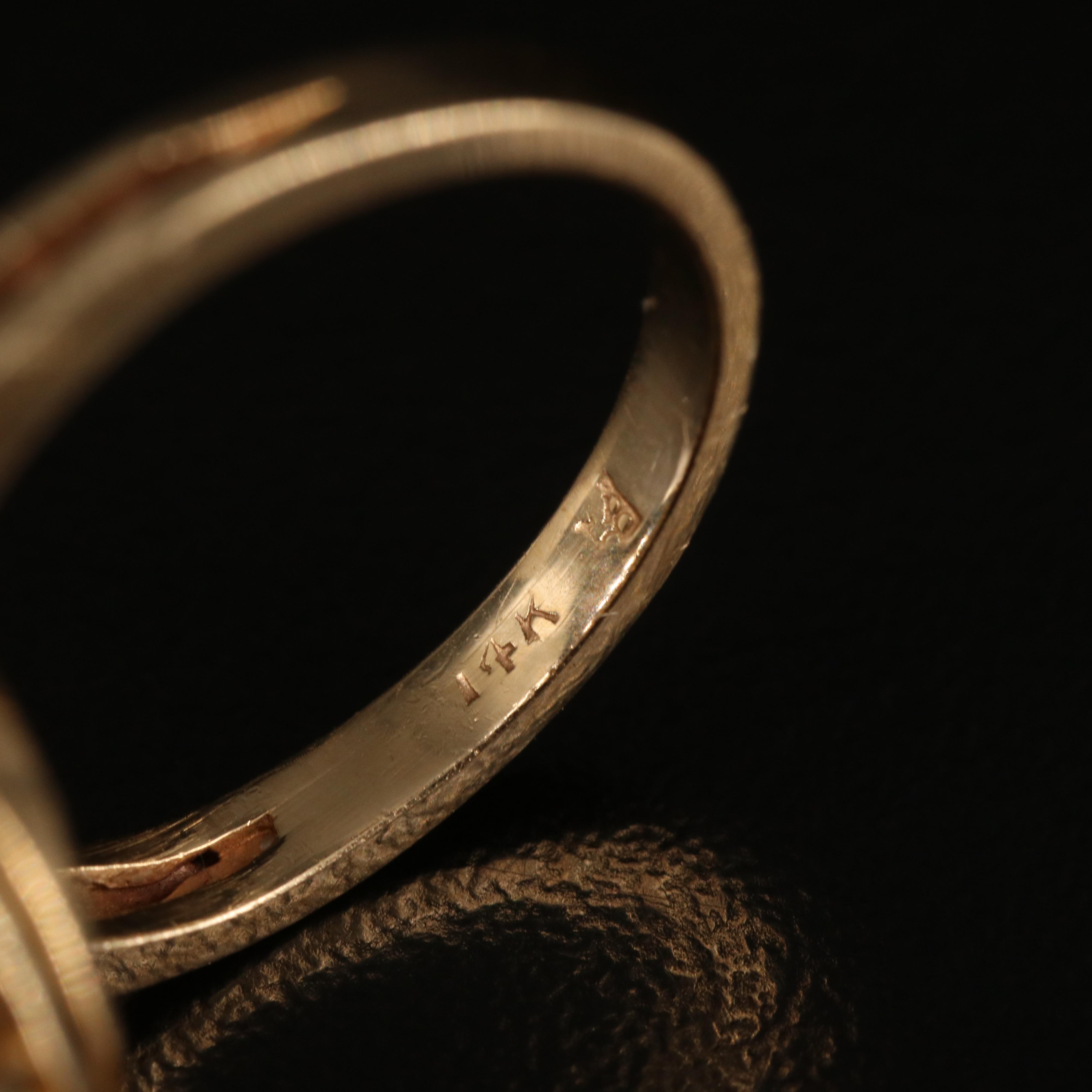 Vintage 14K 0.71 CTW Diamond "K" Monogram Ring