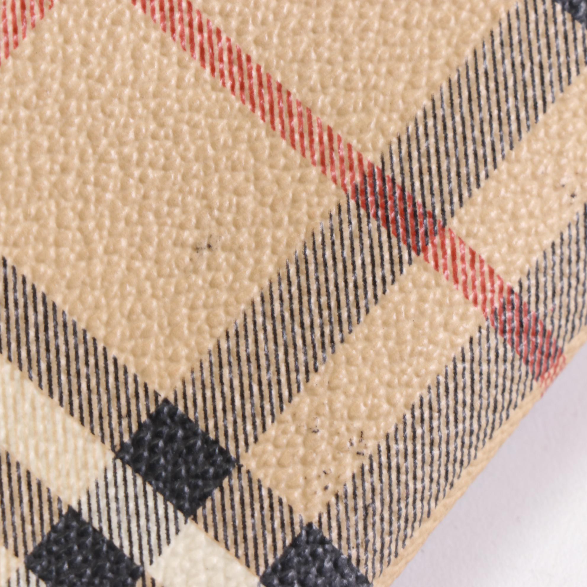 Burberry Haymarket Check Coated Canvas Tote with Leather Straps