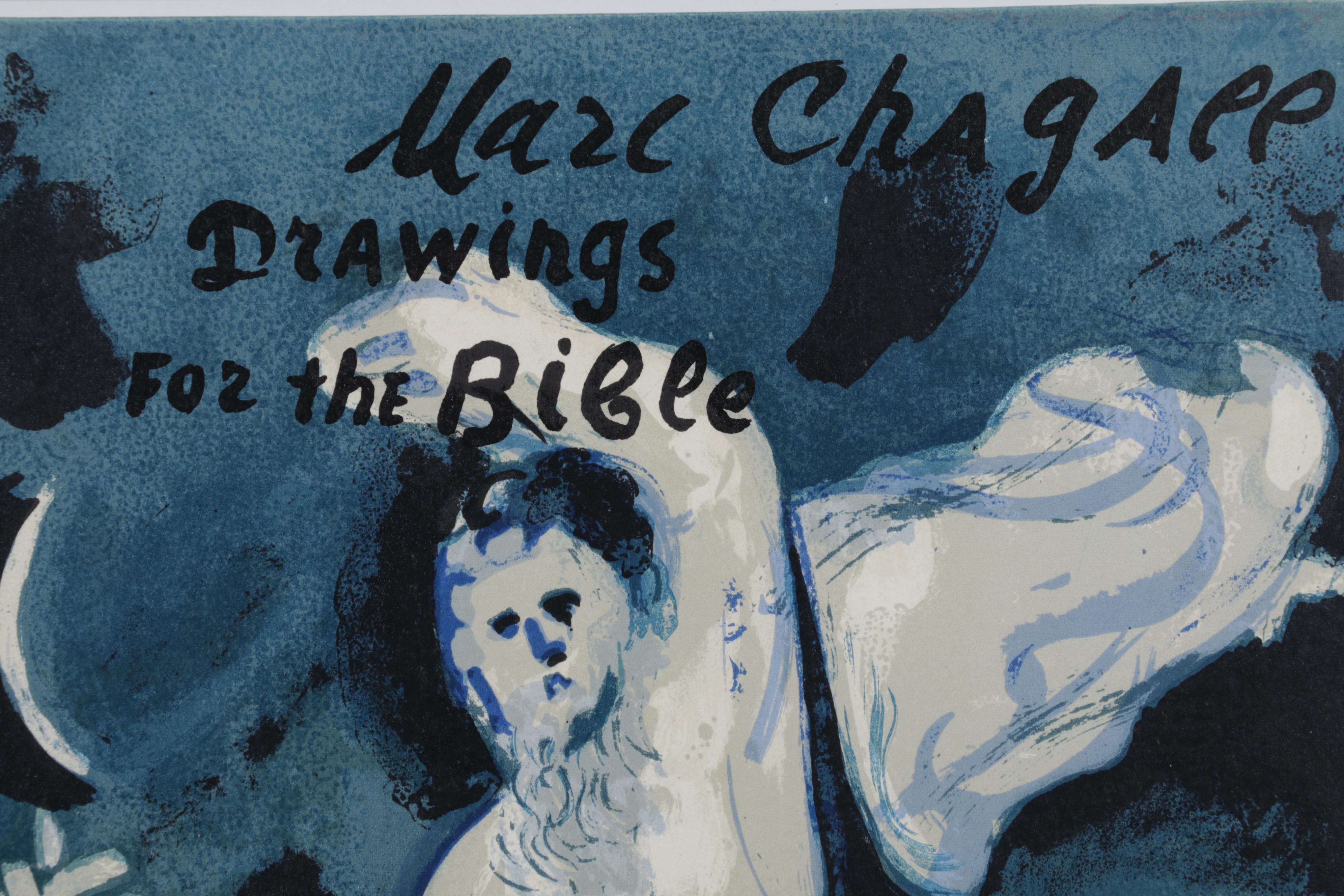 Marc Chagall Color Lithograph Cover "Drawings for the Bible" From "Verve," 1960