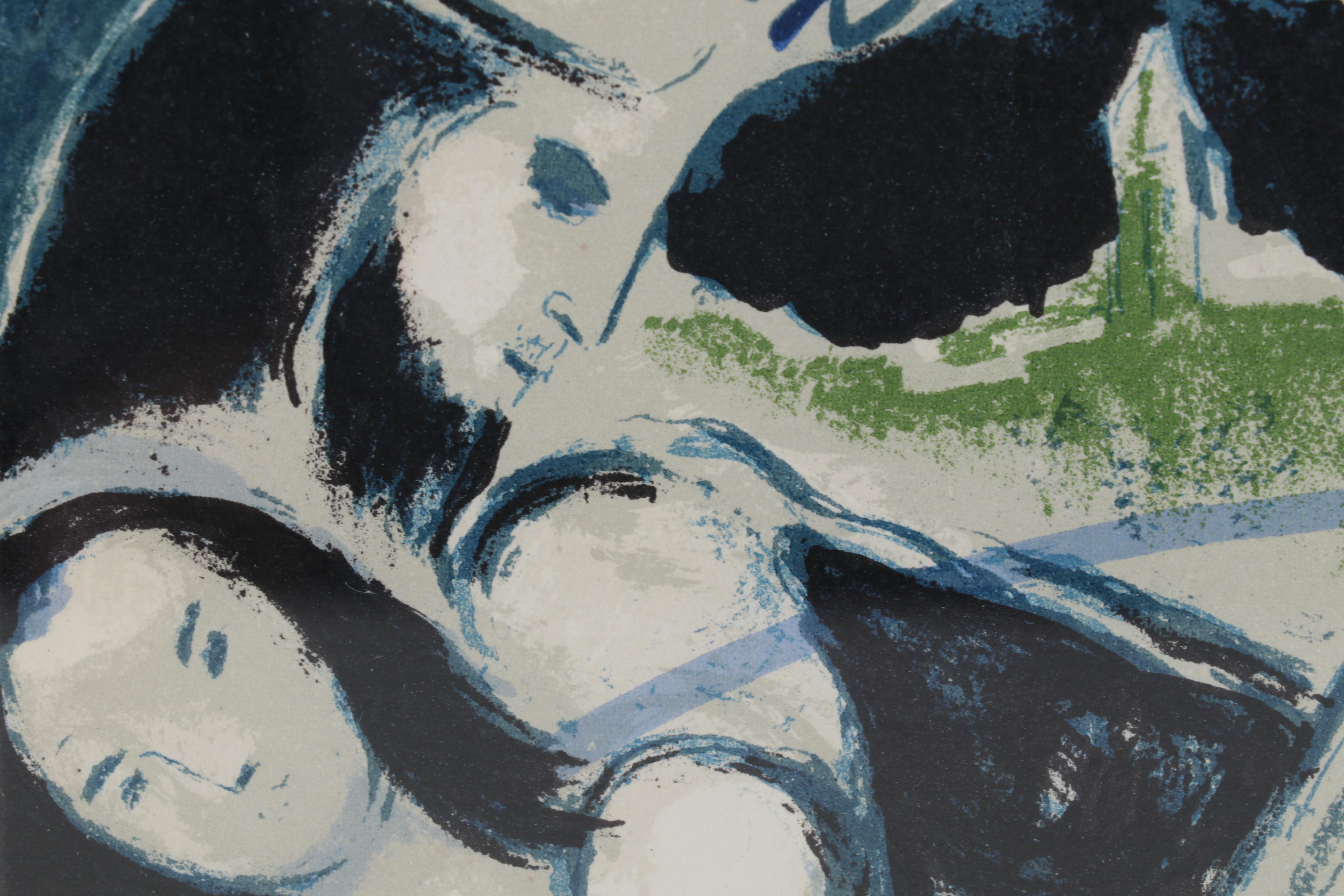 Marc Chagall Color Lithograph Cover "Drawings for the Bible" From "Verve," 1960