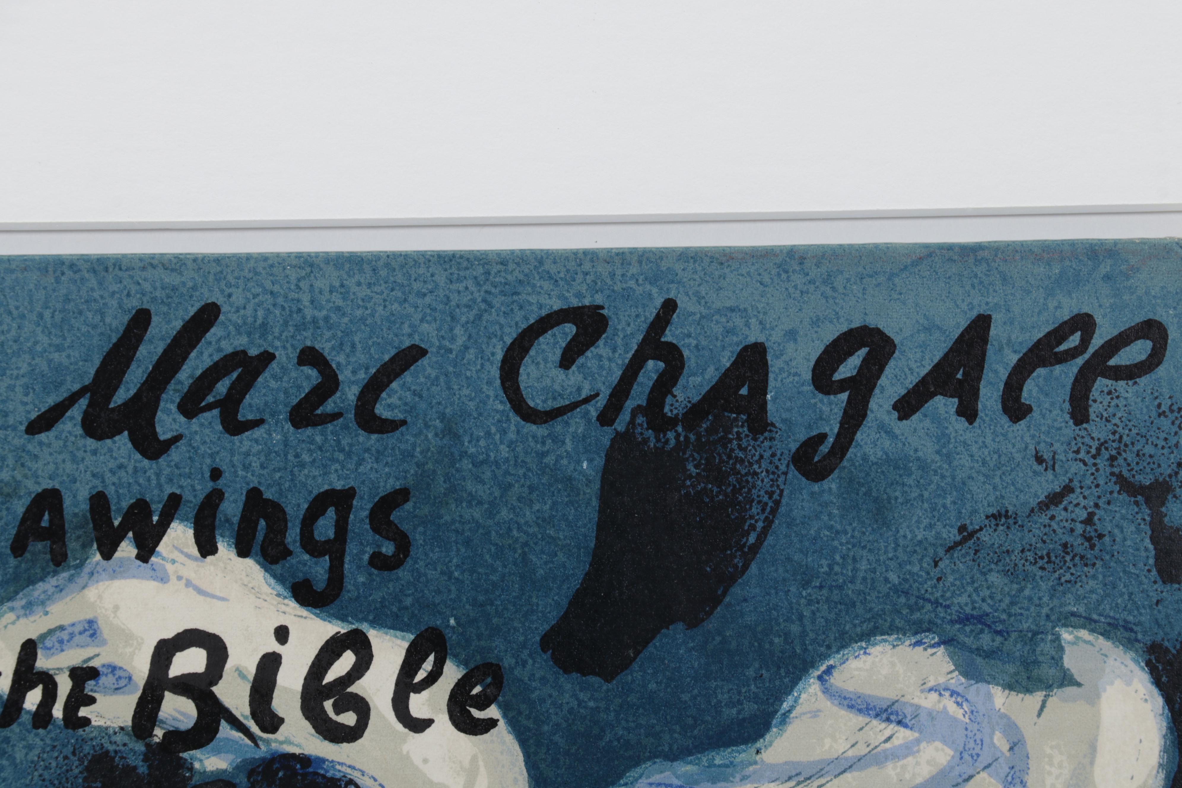 Marc Chagall Color Lithograph Cover "Drawings for the Bible" From "Verve," 1960