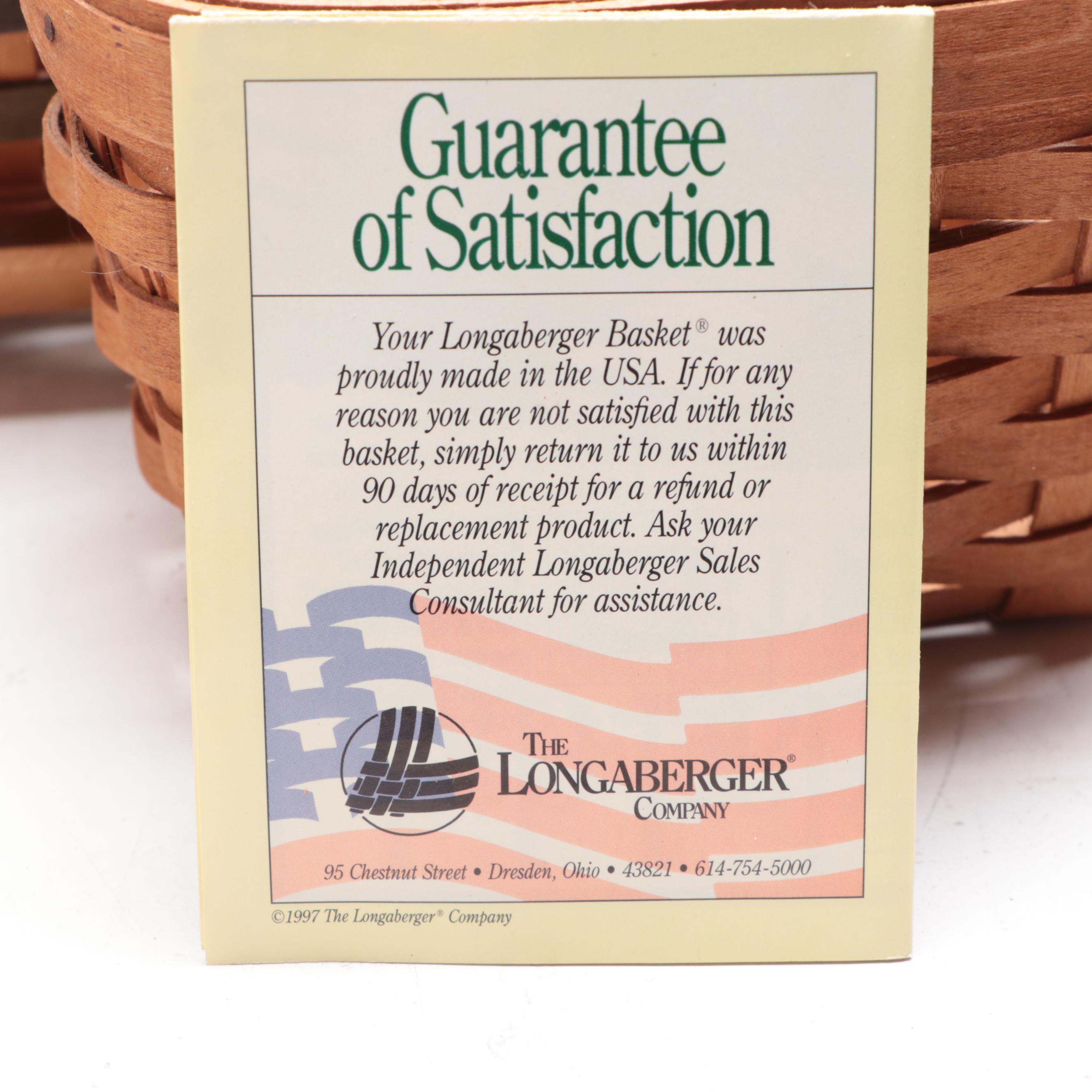 Longaberger 1997 Signed Bountiful Harvest Basket with Other Handwoven Baskets