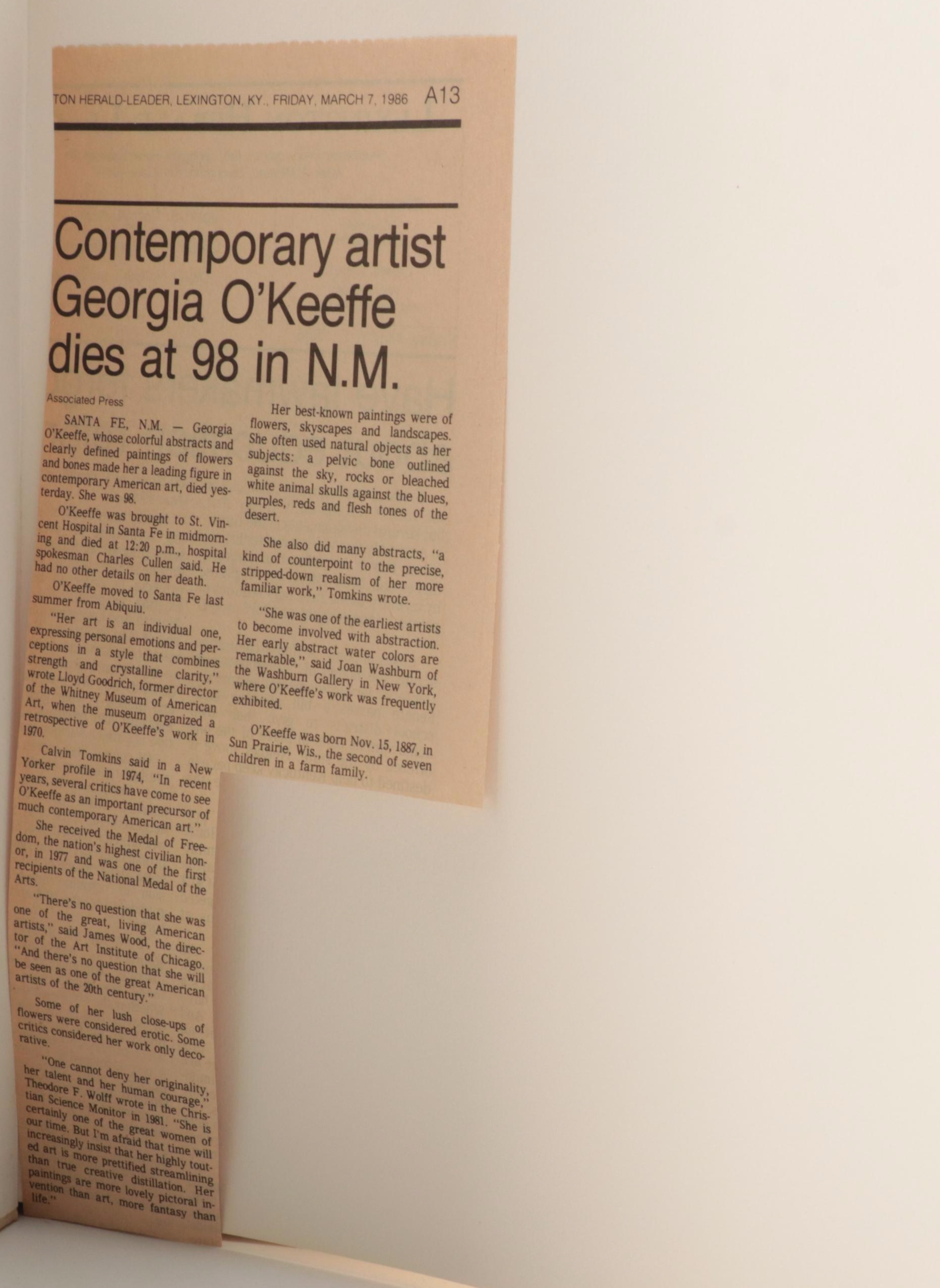 First Edition "In the West" and "Georgia O'Keeffe" by Georgia O'Keeffe