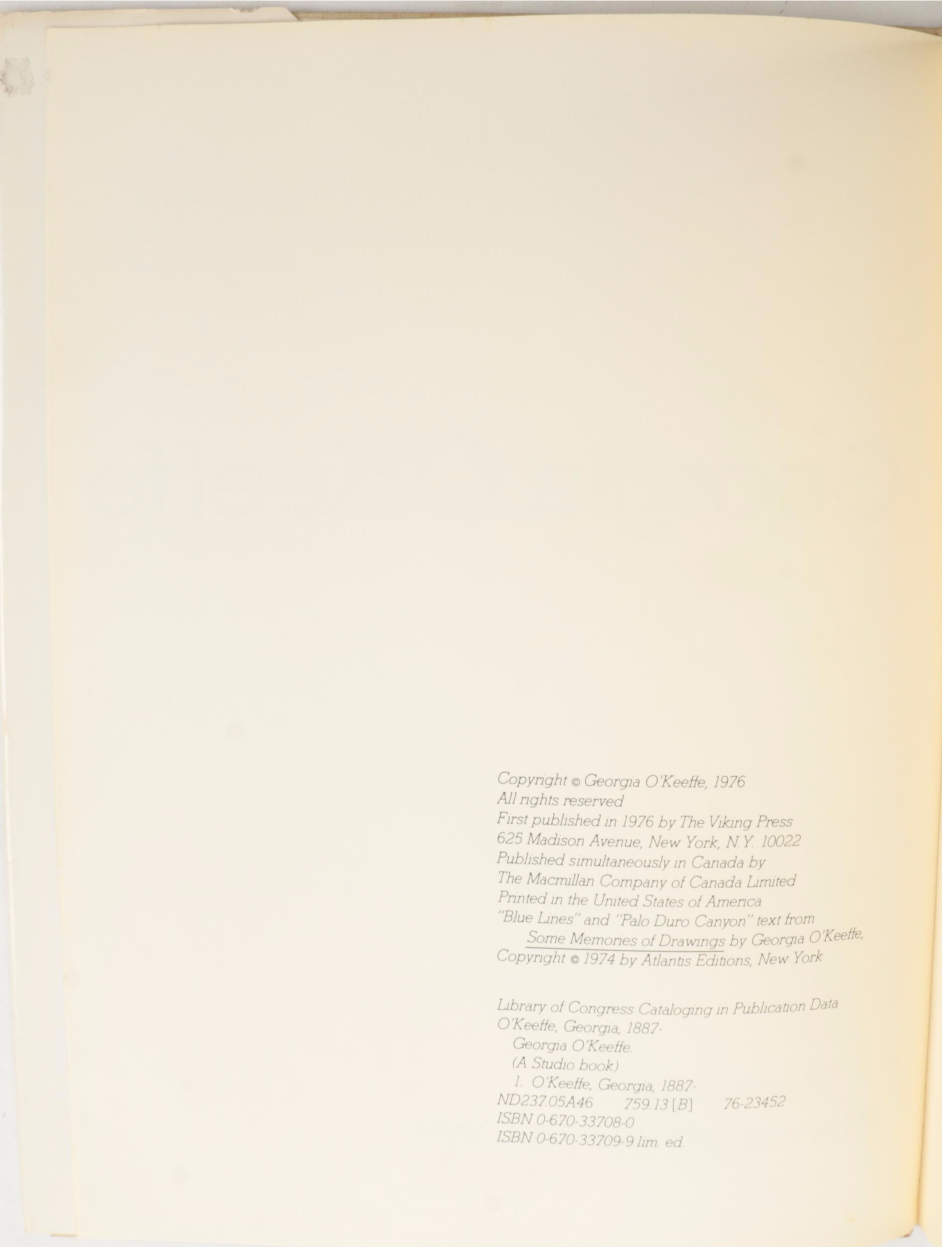First Edition "In the West" and "Georgia O'Keeffe" by Georgia O'Keeffe