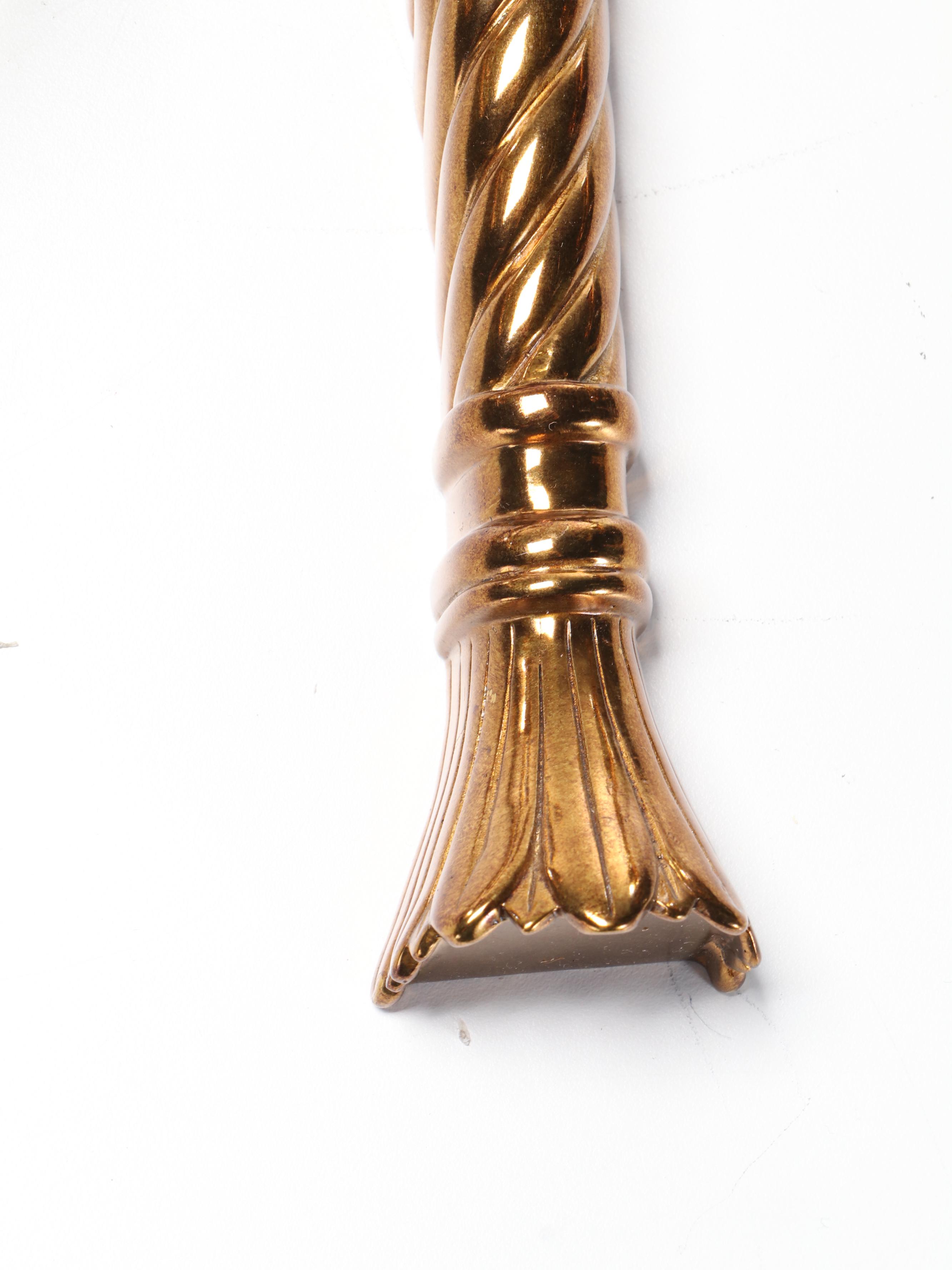 Pair of French Empire Style Scrolled Gilt Metal Candle Sconces