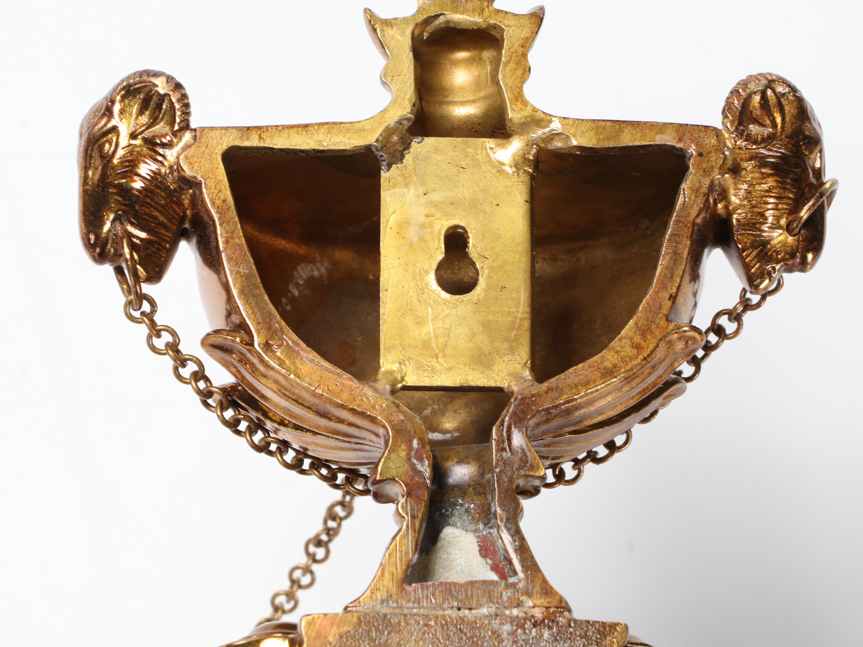 Pair of French Empire Style Scrolled Gilt Metal Candle Sconces