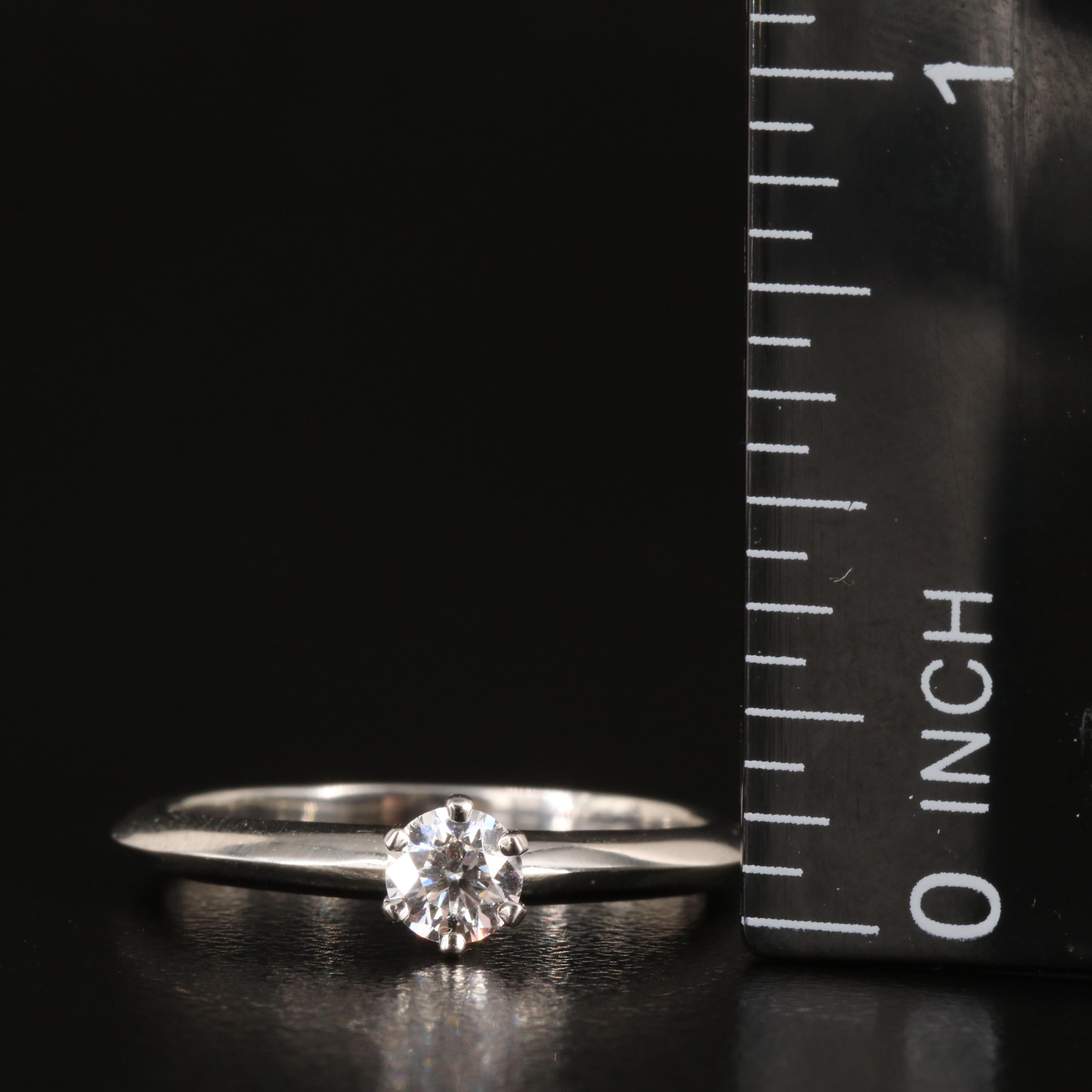 Tiffany & Co. Platinum 0.26 CT Diamond Solitaire Knife-Edge Ring