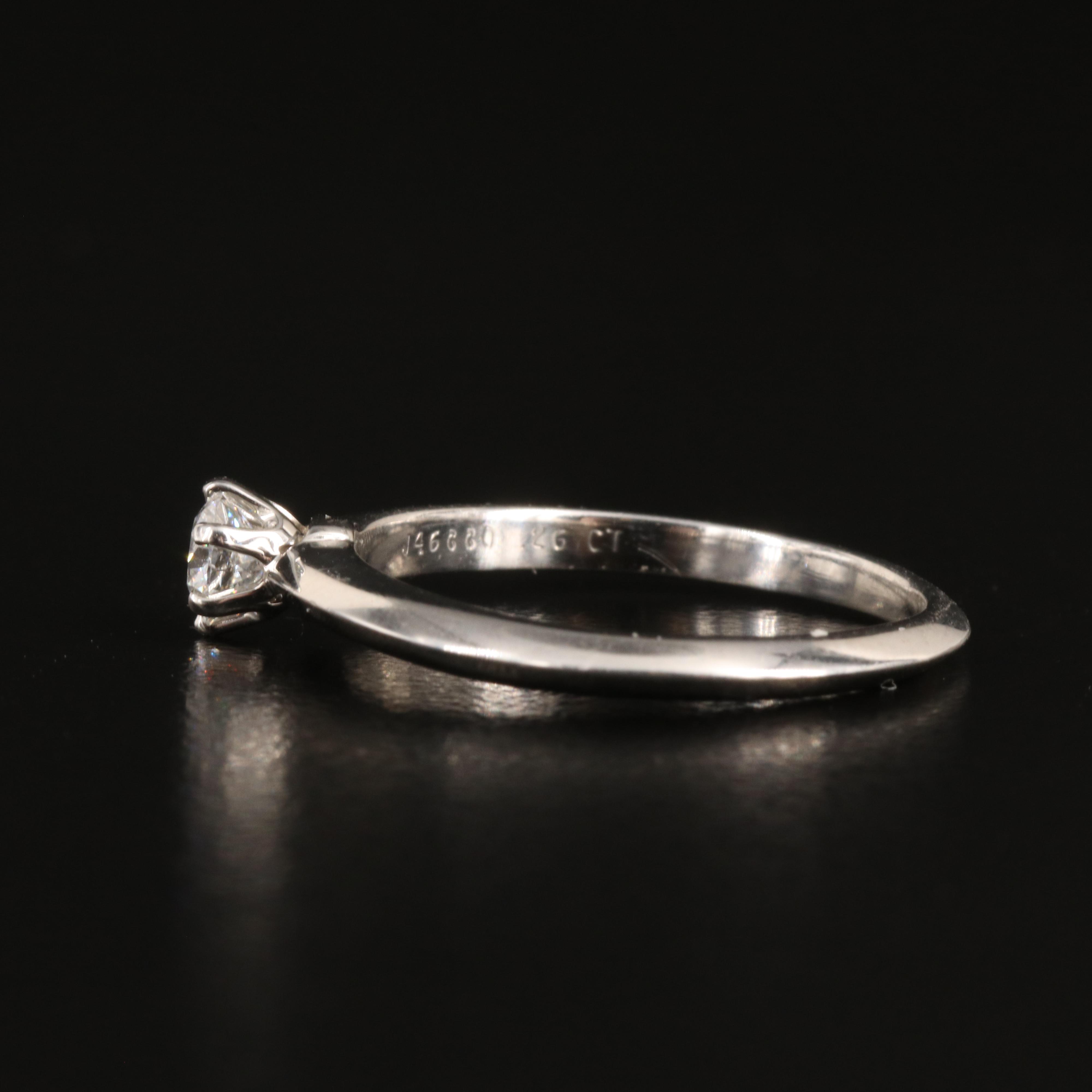 Tiffany & Co. Platinum 0.26 CT Diamond Solitaire Knife-Edge Ring