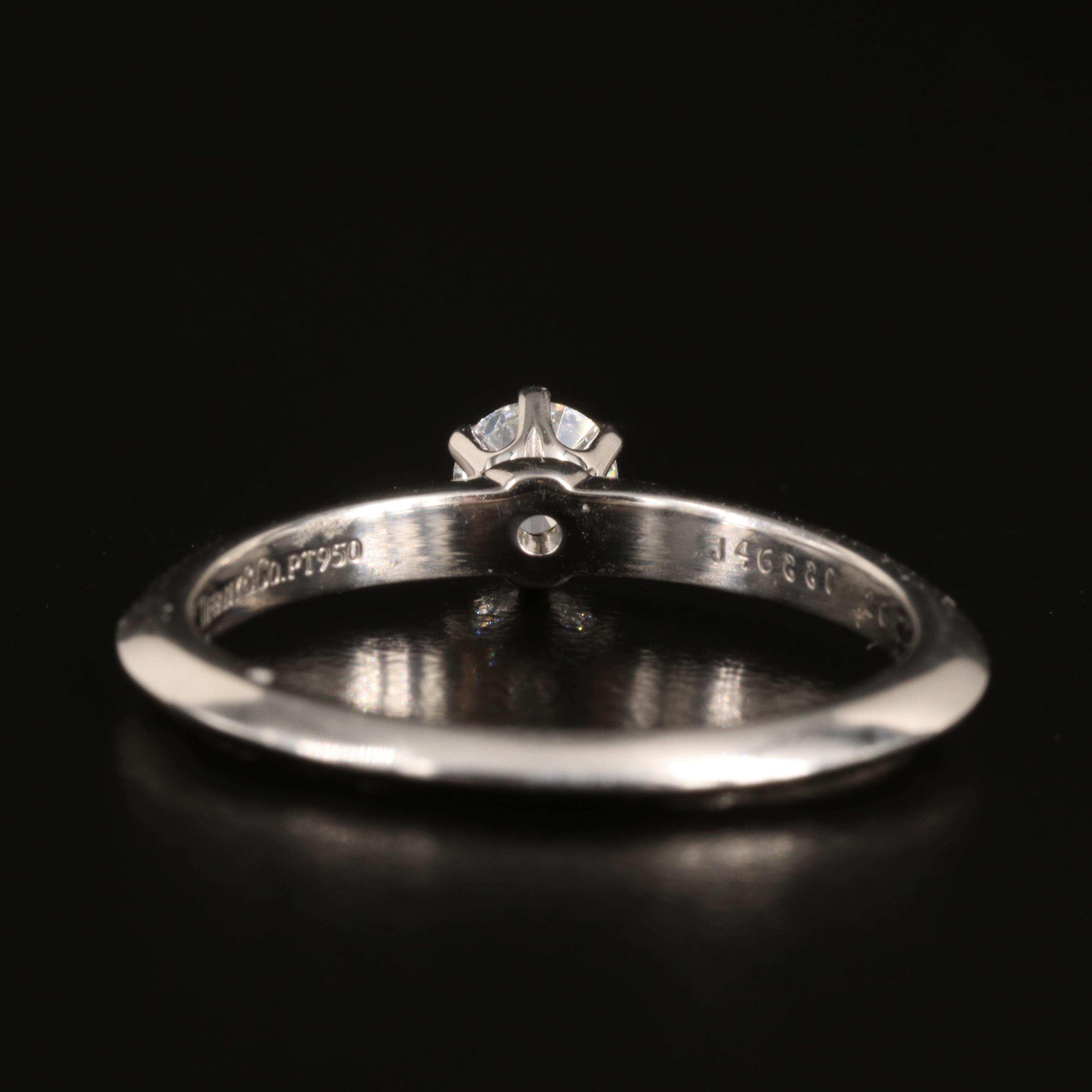 Tiffany & Co. Platinum 0.26 CT Diamond Solitaire Knife-Edge Ring