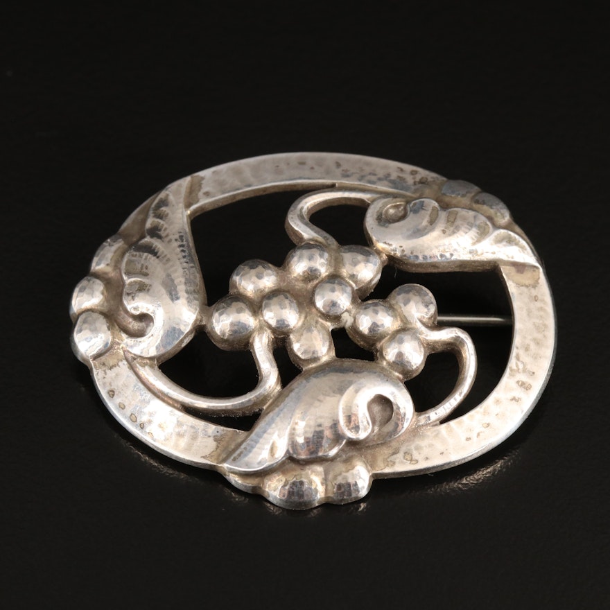 Georg Jensen "Moonlight Grapes" Sterling Brooch