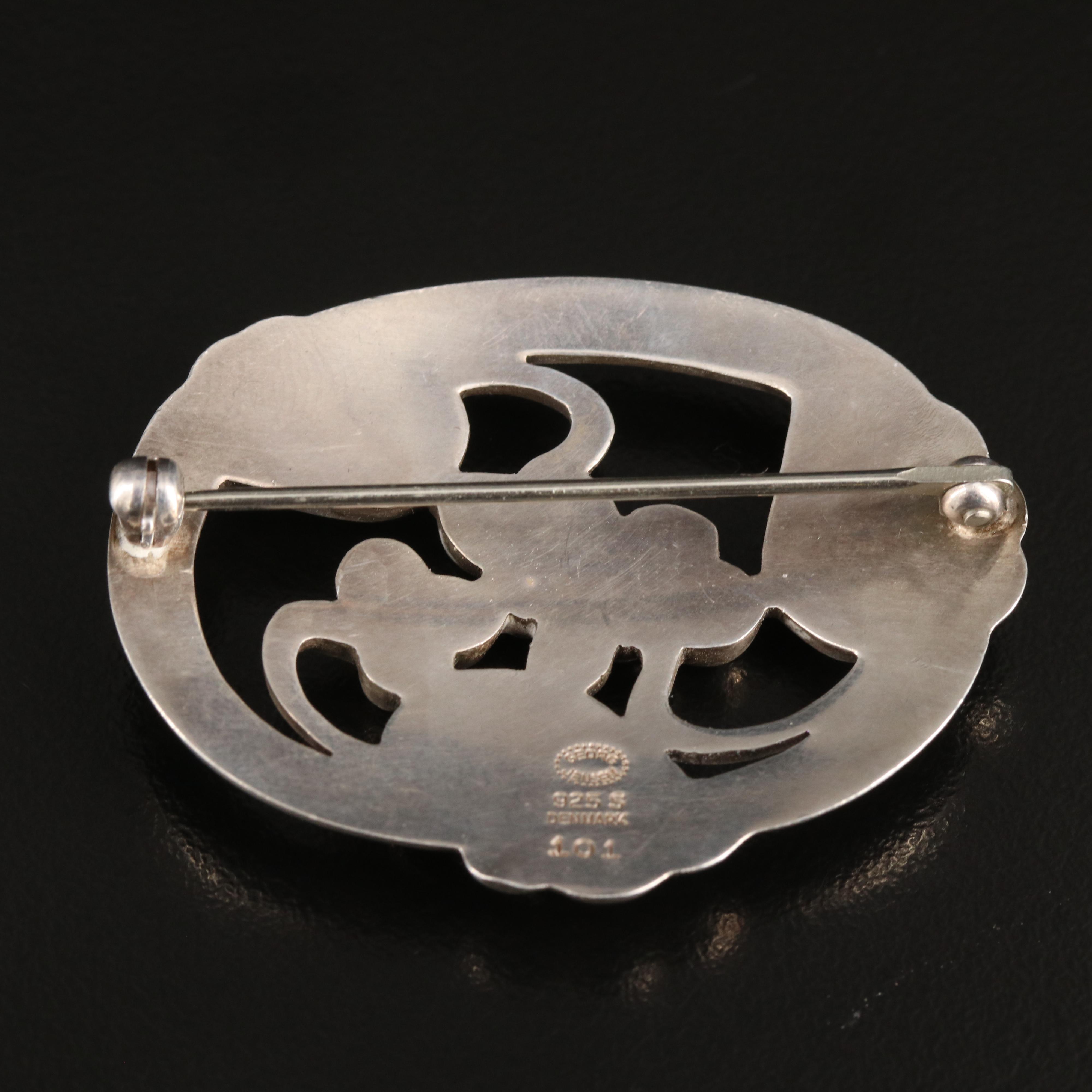 Georg Jensen "Moonlight Grapes" Sterling Brooch