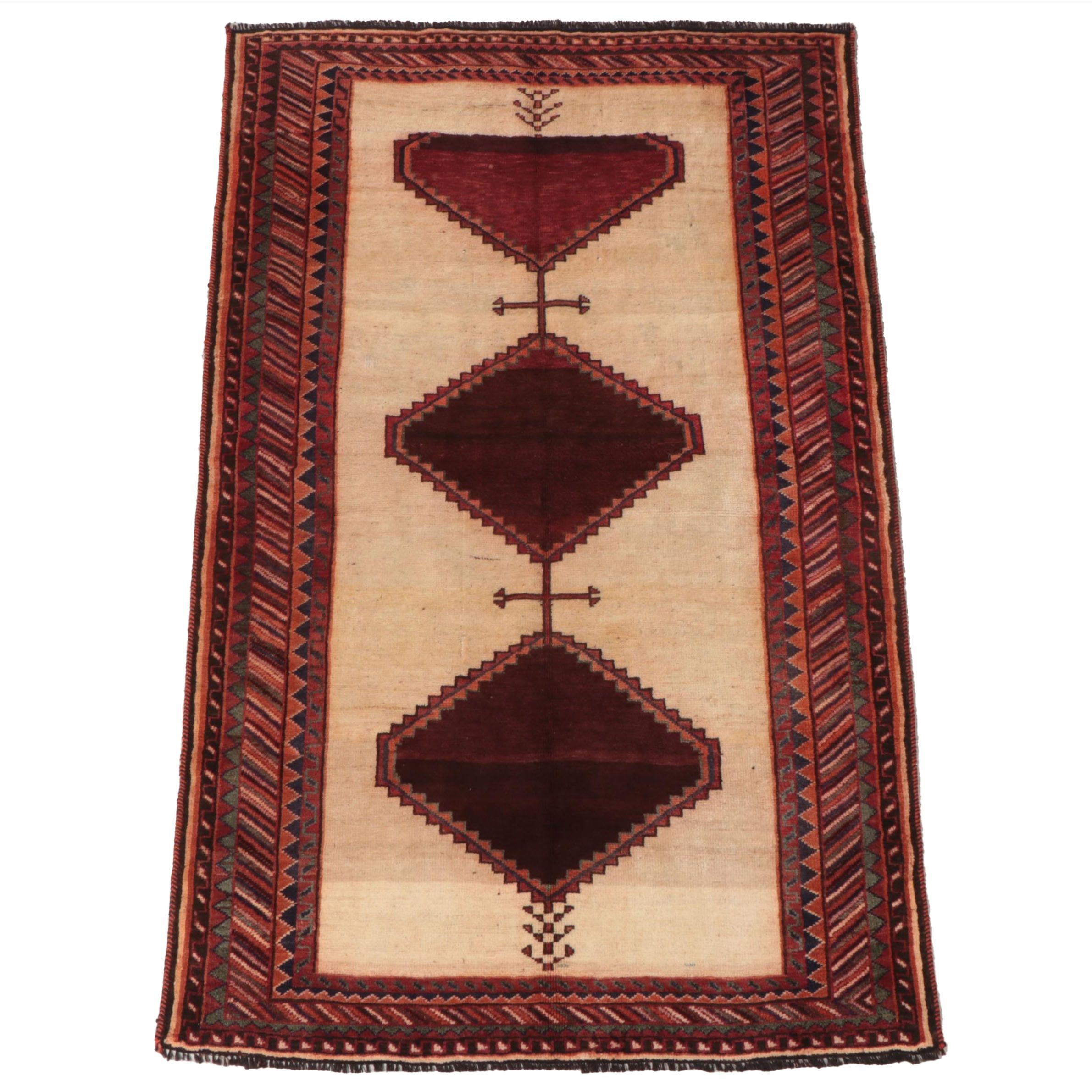 4'10 x 7'10 Hand-Knotted Persian Qashqai Area Rug