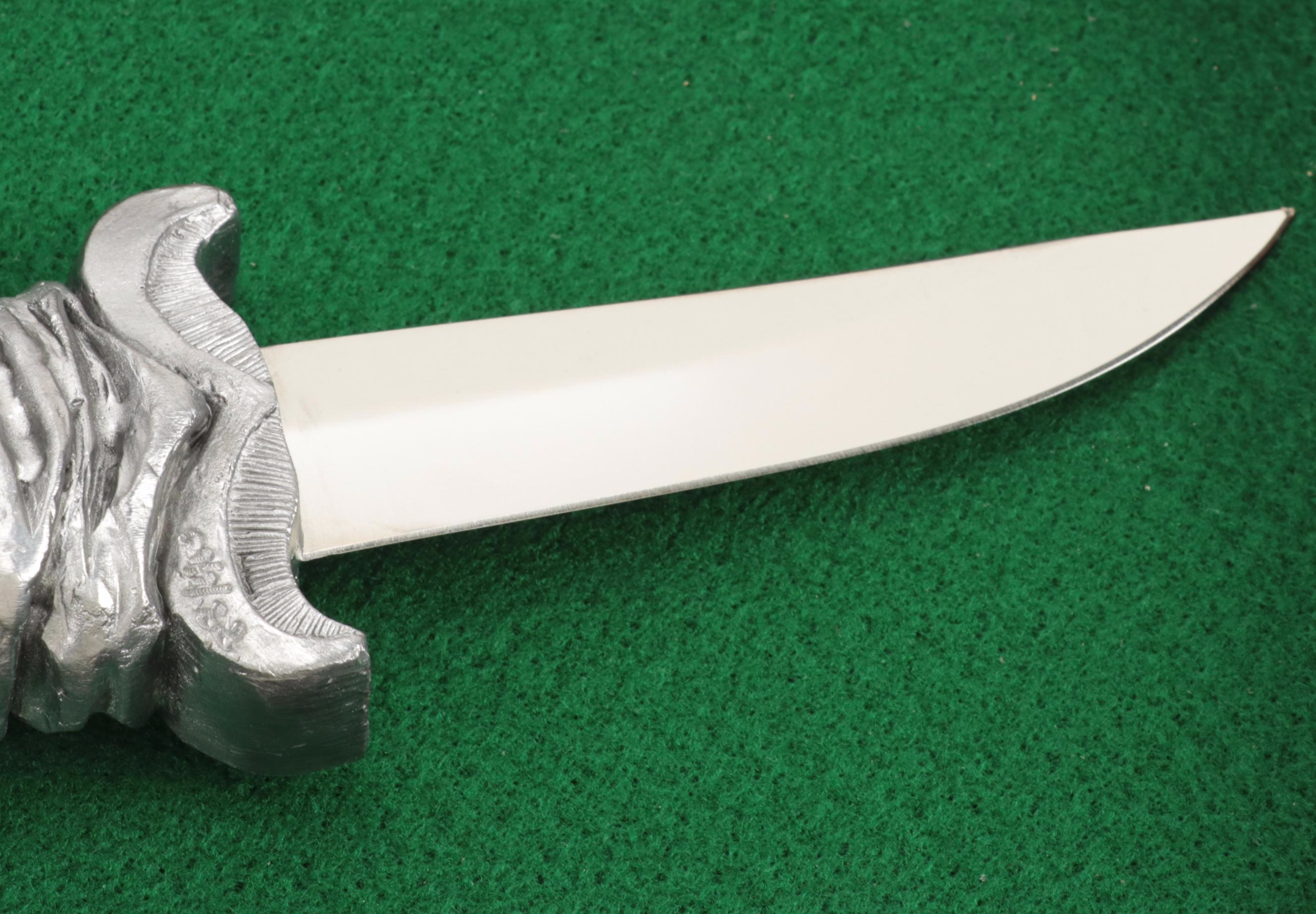 Michael Ricker Limited Edition Hand With Orb Handle Knife in Case, 2001