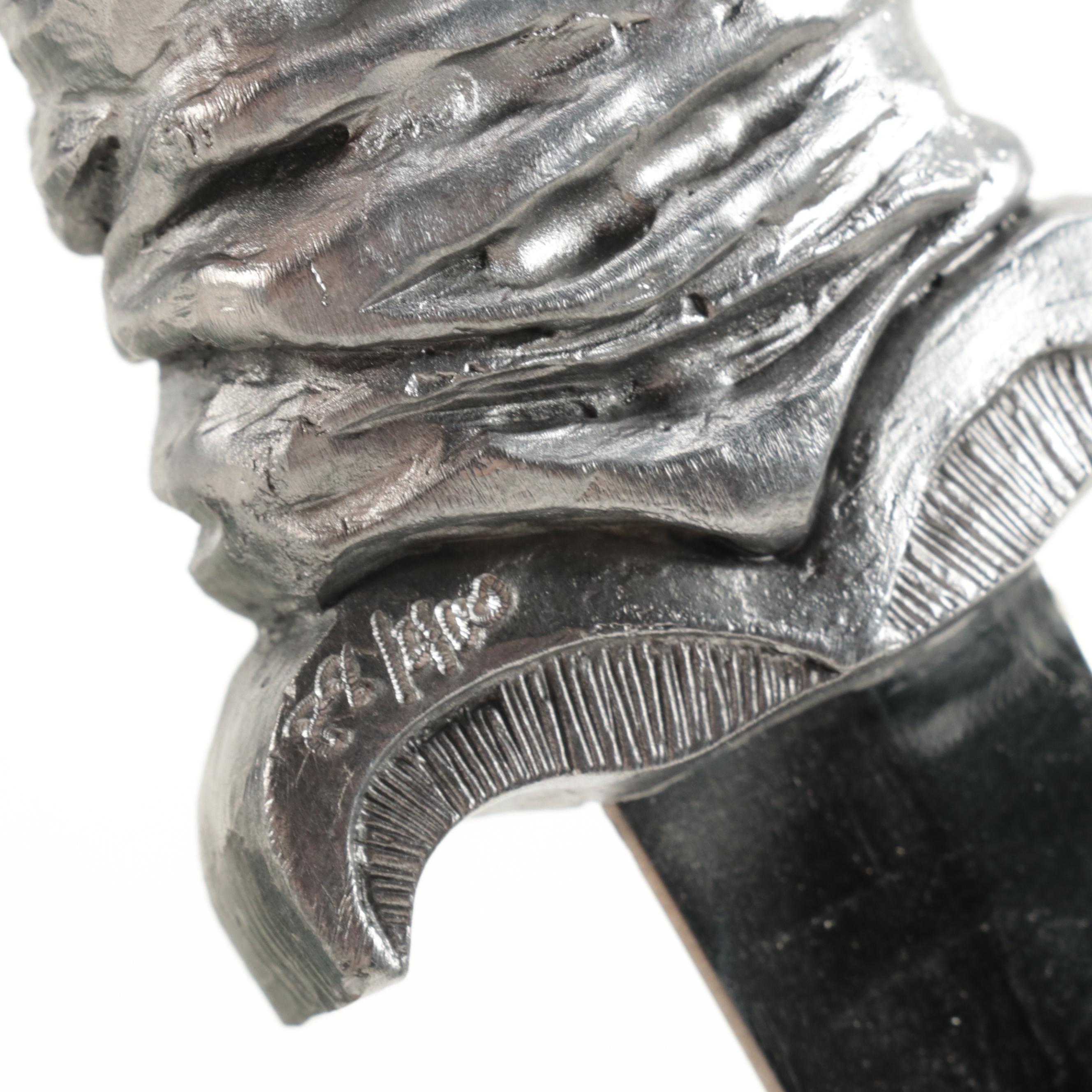 Michael Ricker Limited Edition Hand With Orb Handle Knife in Case, 2001