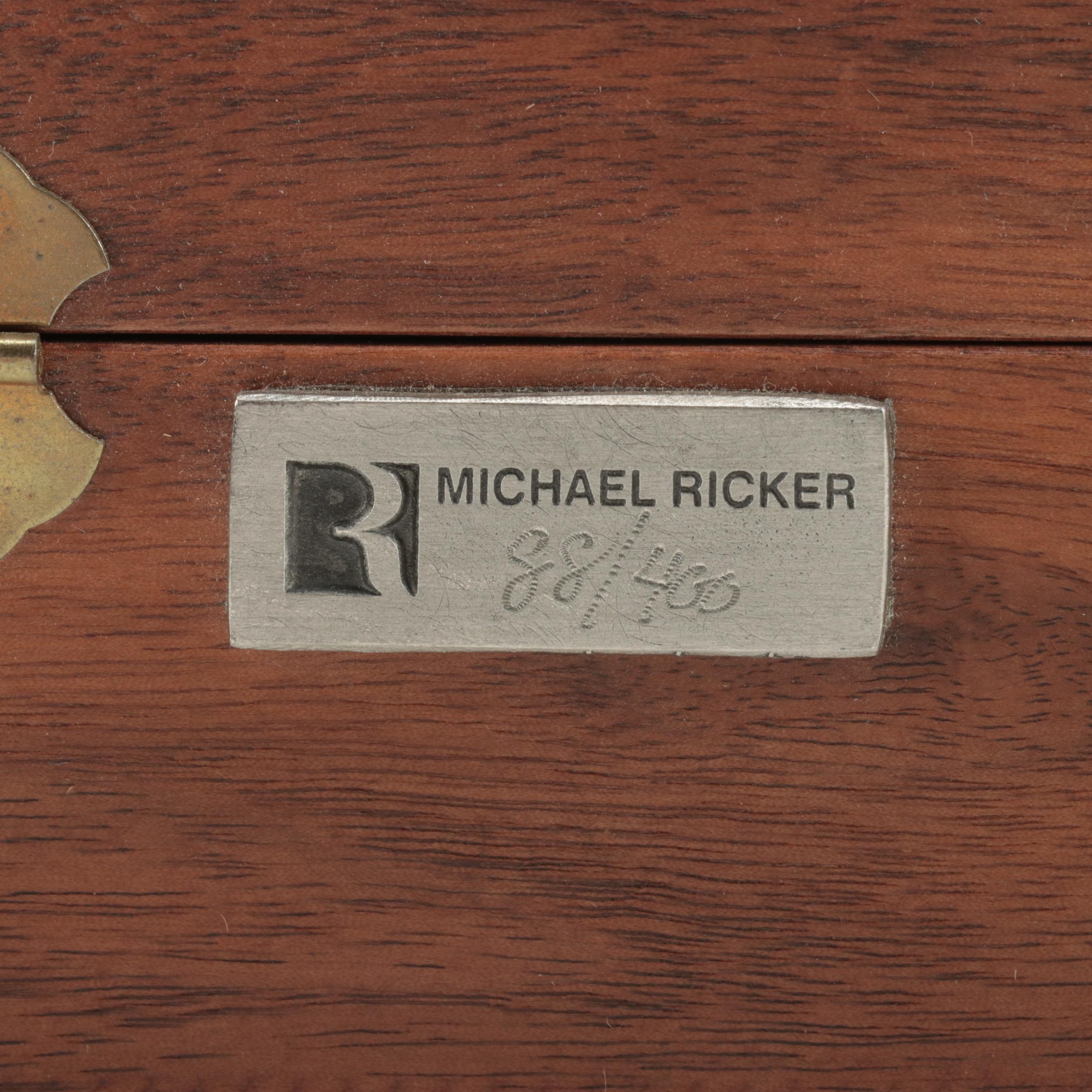 Michael Ricker Limited Edition Hand With Orb Handle Knife in Case, 2001