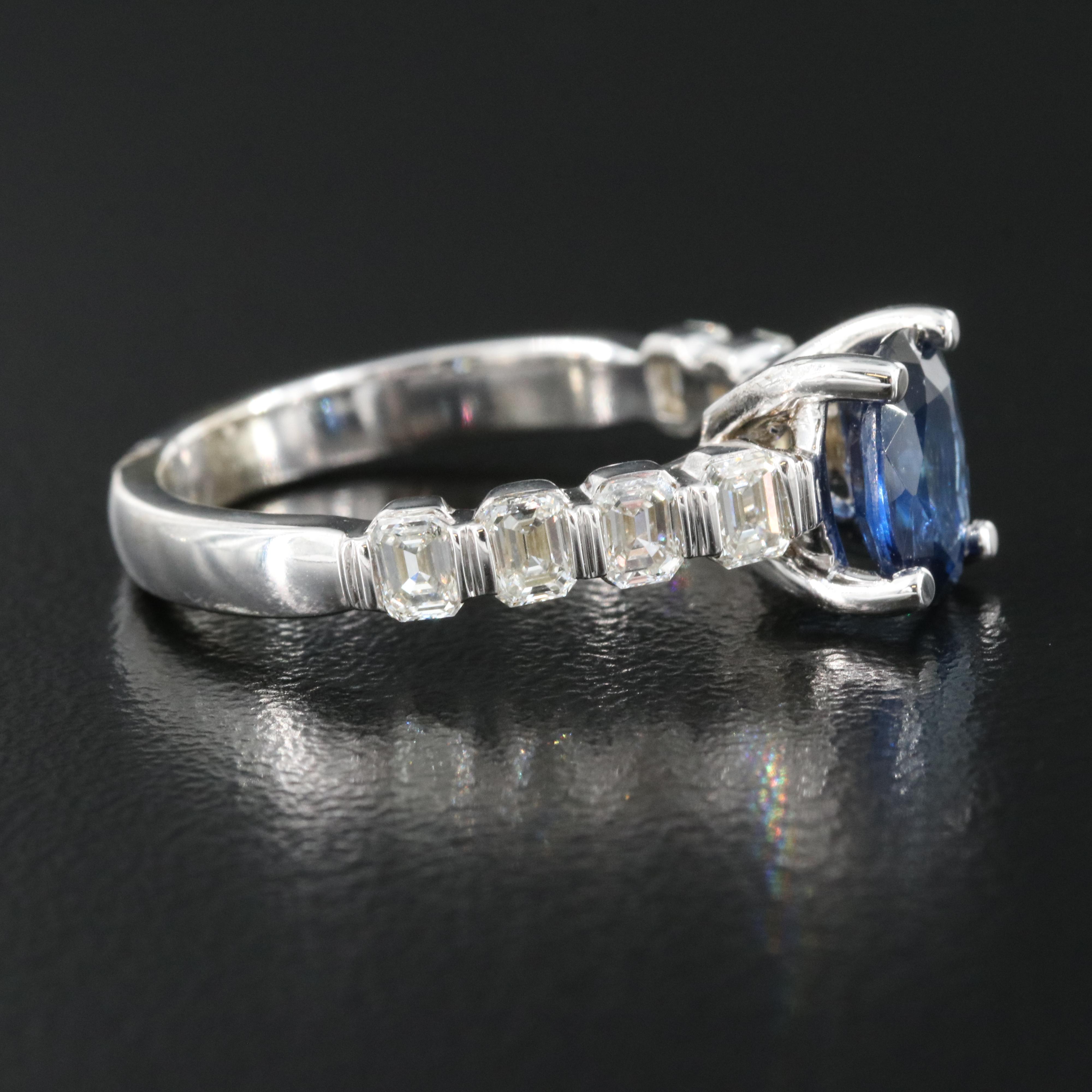 14K 1.16 CT Sapphire and Diamond Ring