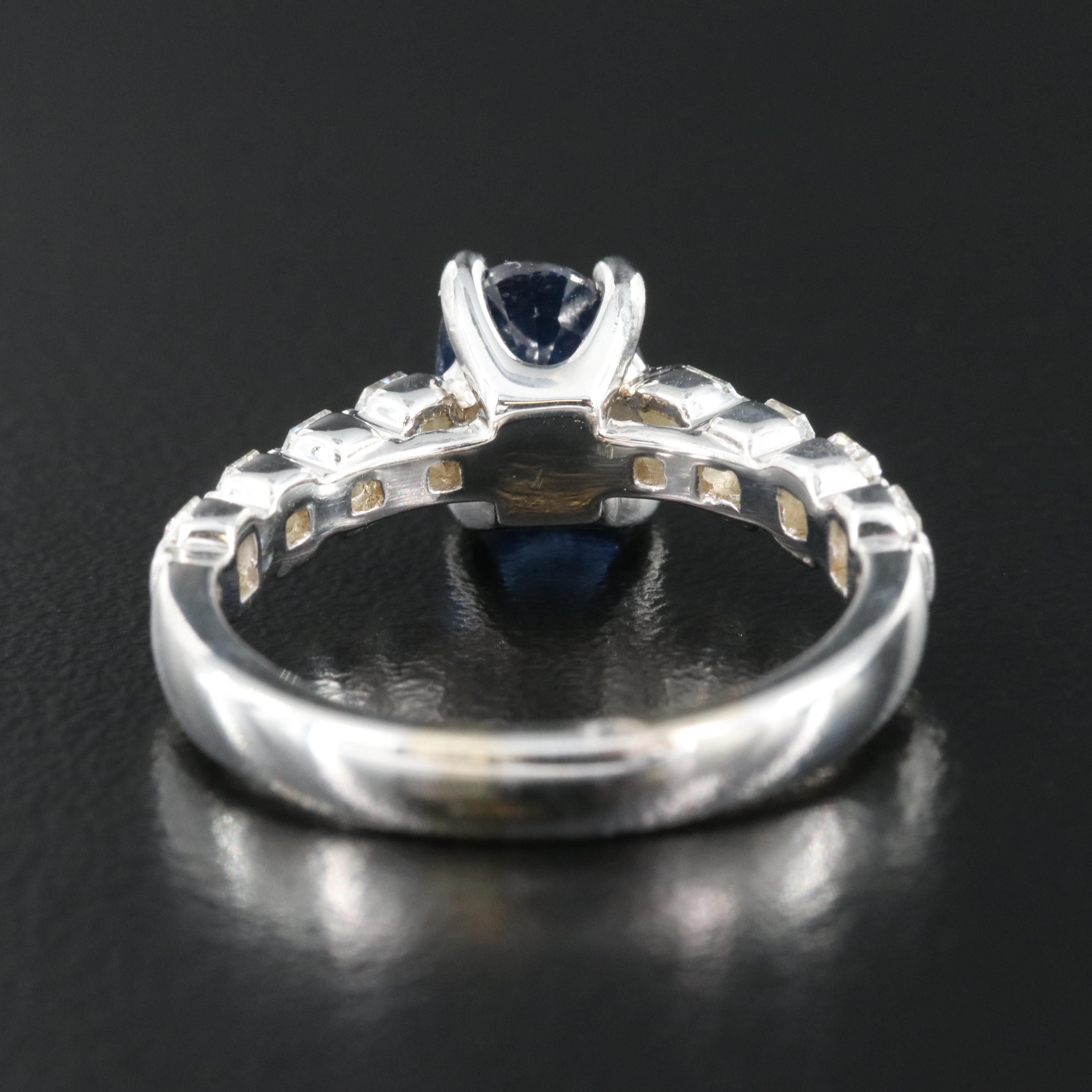 14K 1.16 CT Sapphire and Diamond Ring