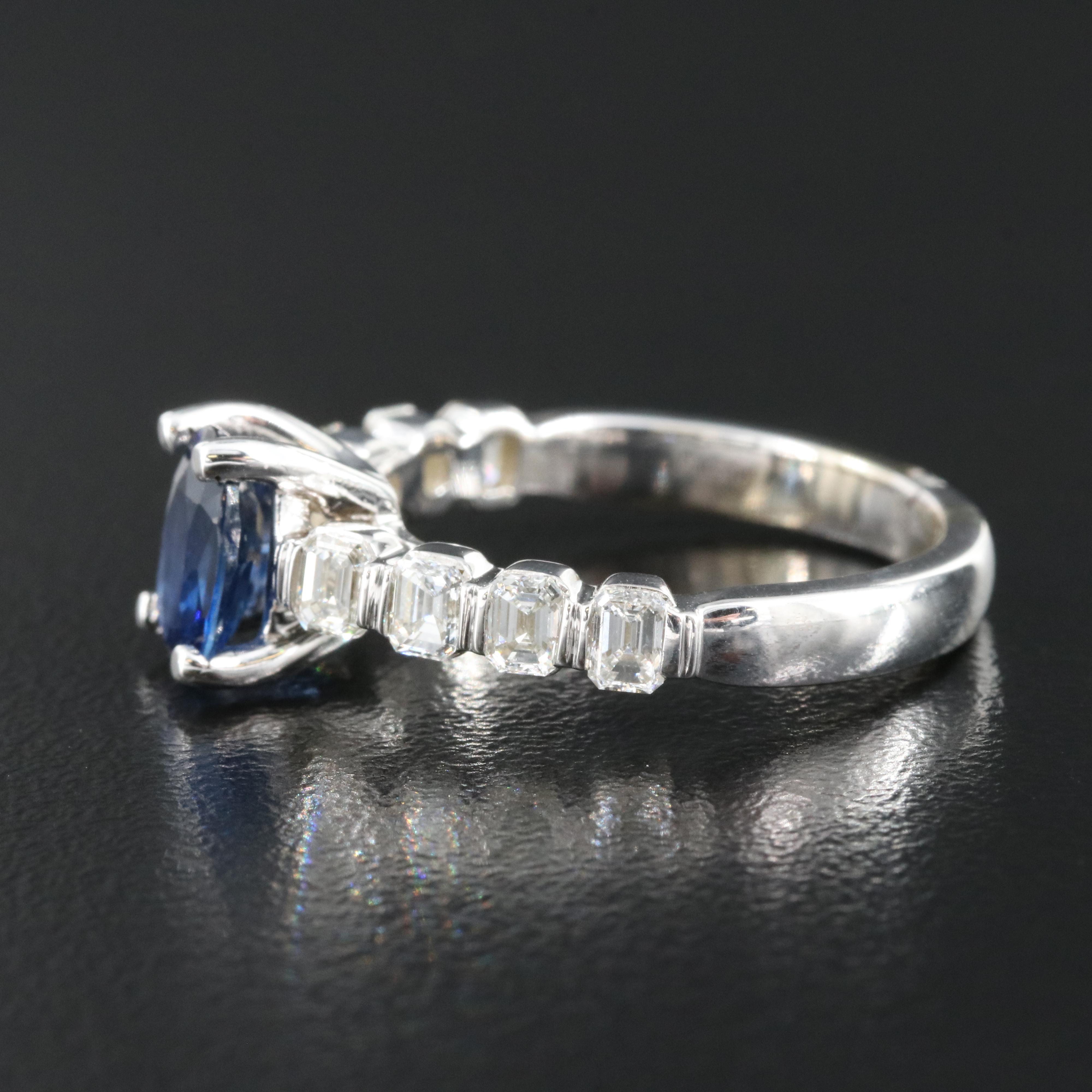 14K 1.16 CT Sapphire and Diamond Ring