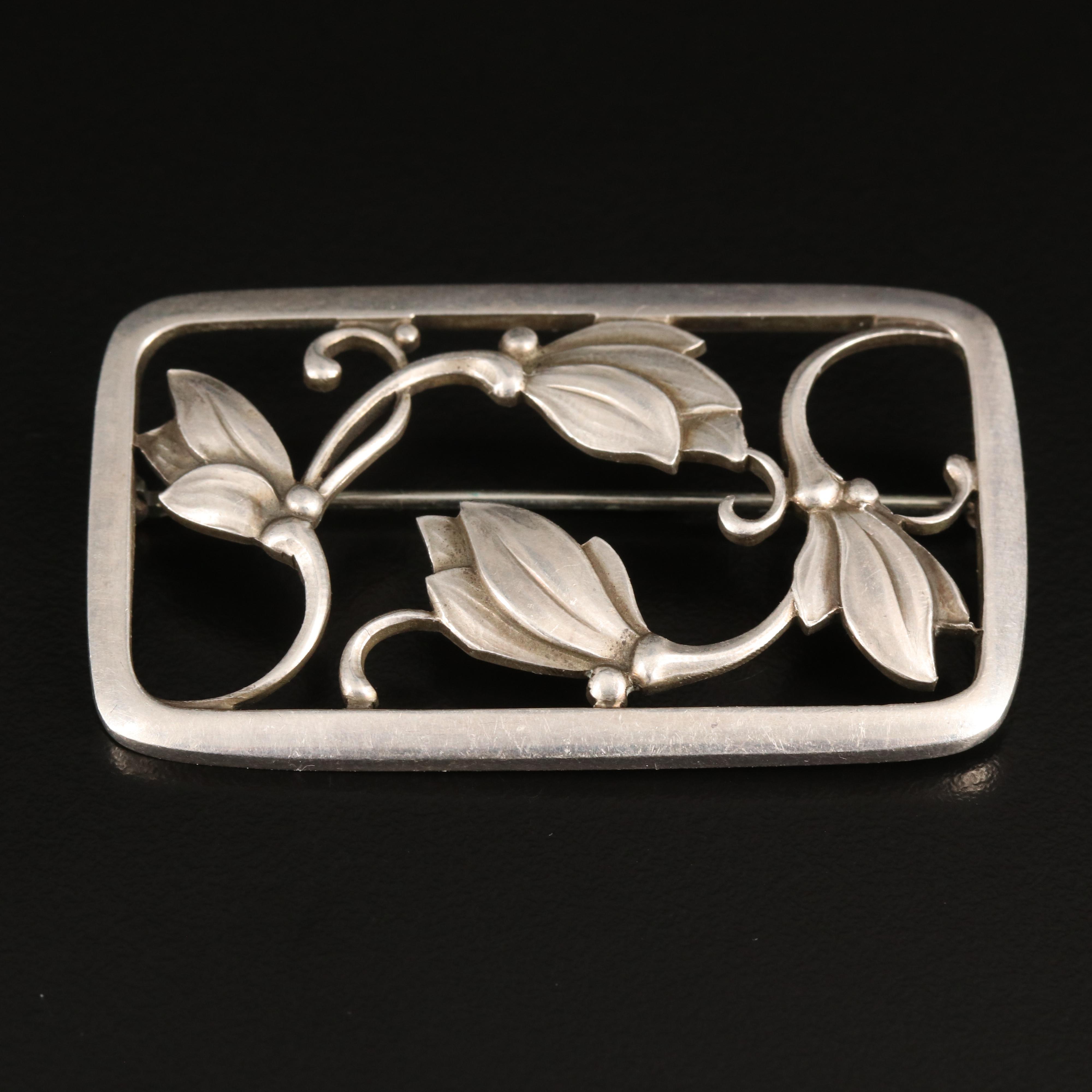 Georg Jensen Sterling Tulip Brooch
