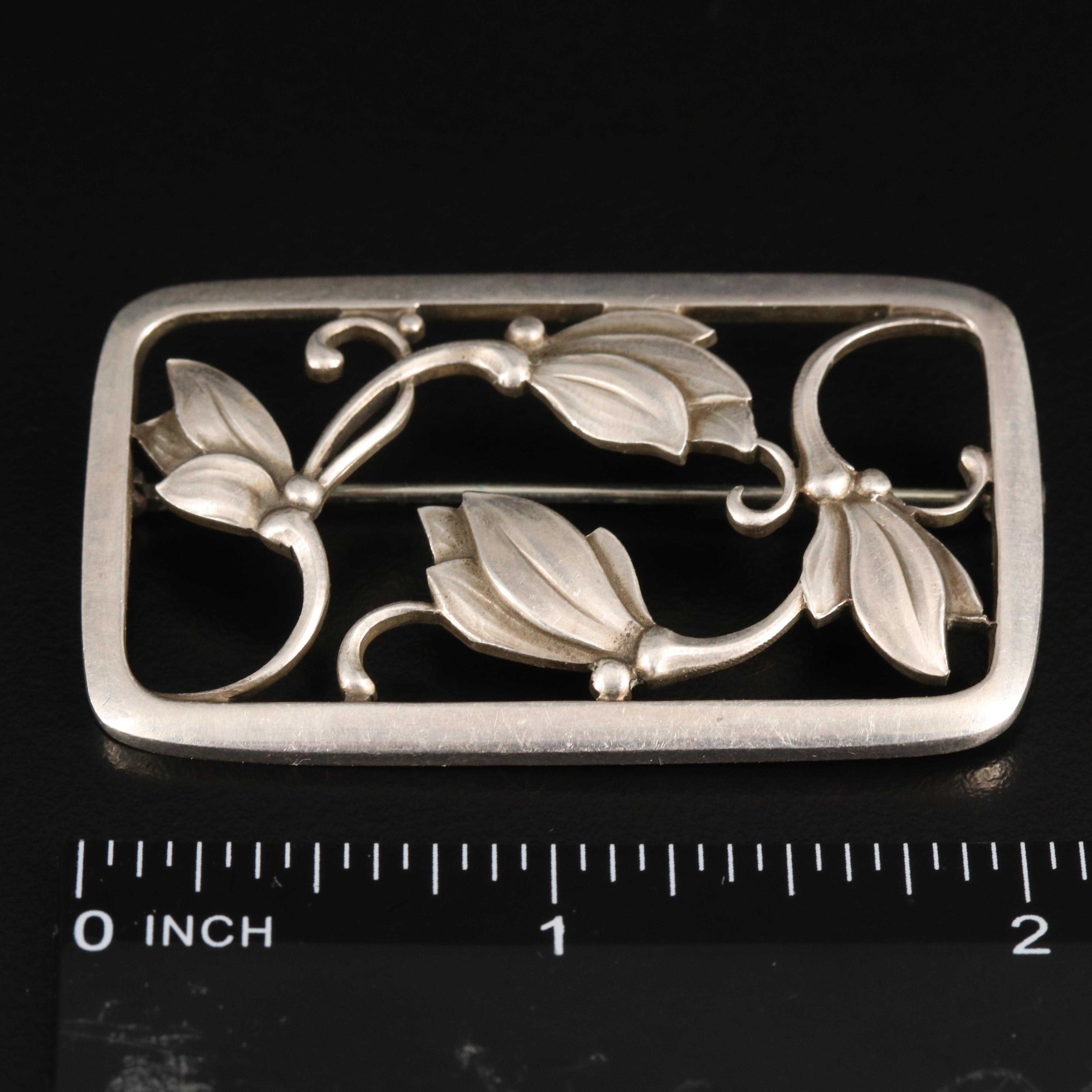 Georg Jensen Sterling Tulip Brooch