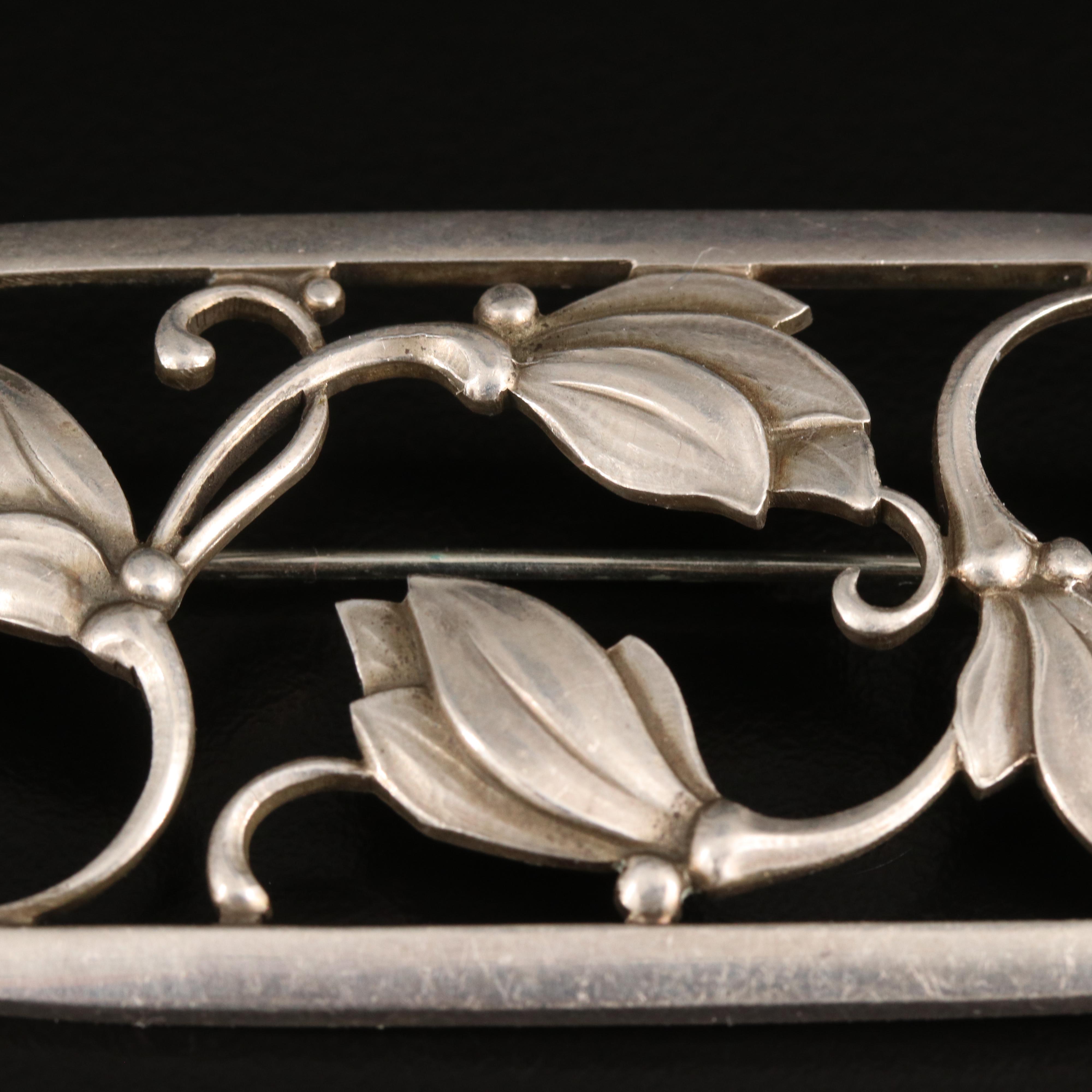 Georg Jensen Sterling Tulip Brooch