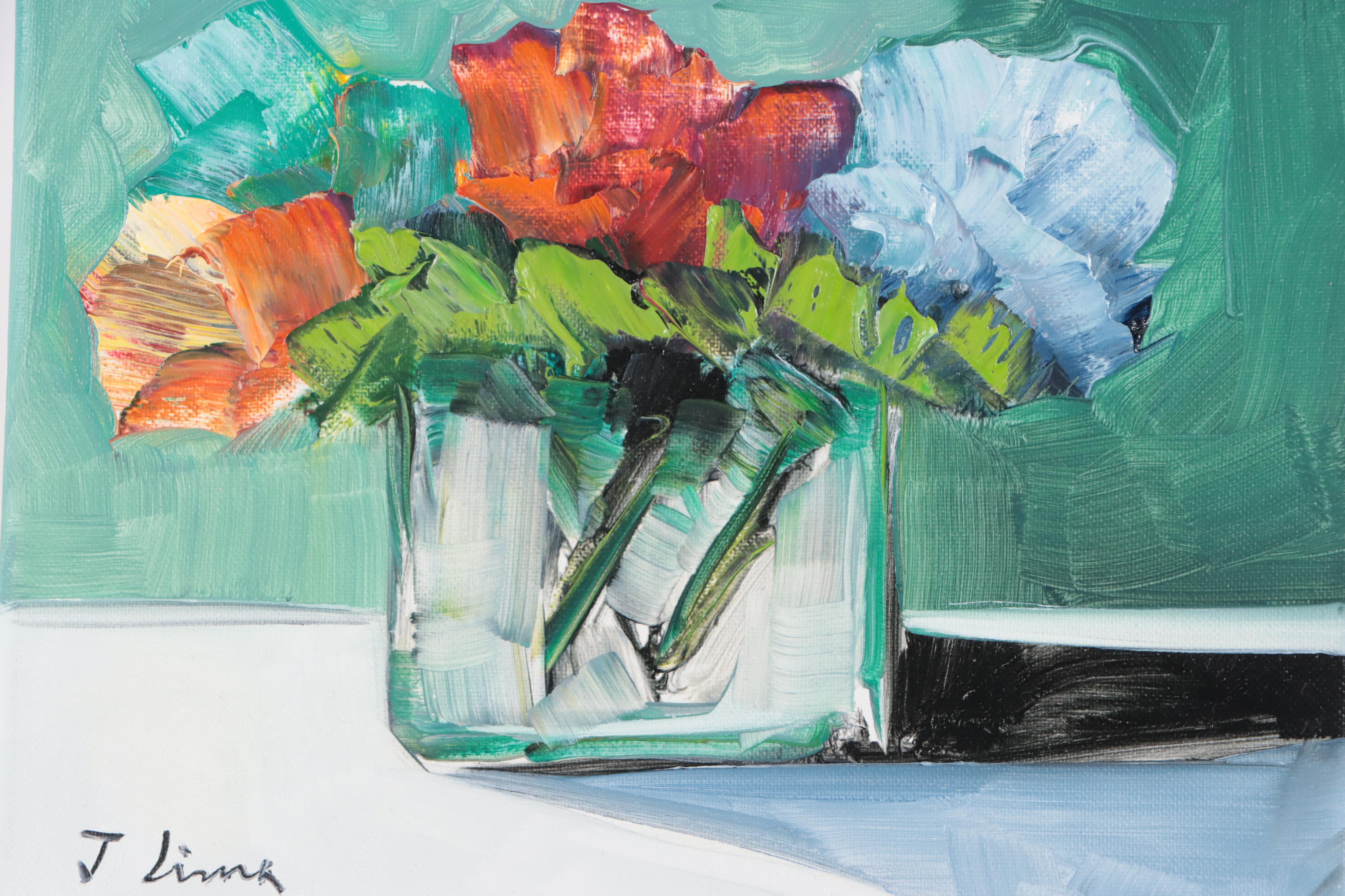 José M. Lima Floral Still Life Oil Painting, 2023